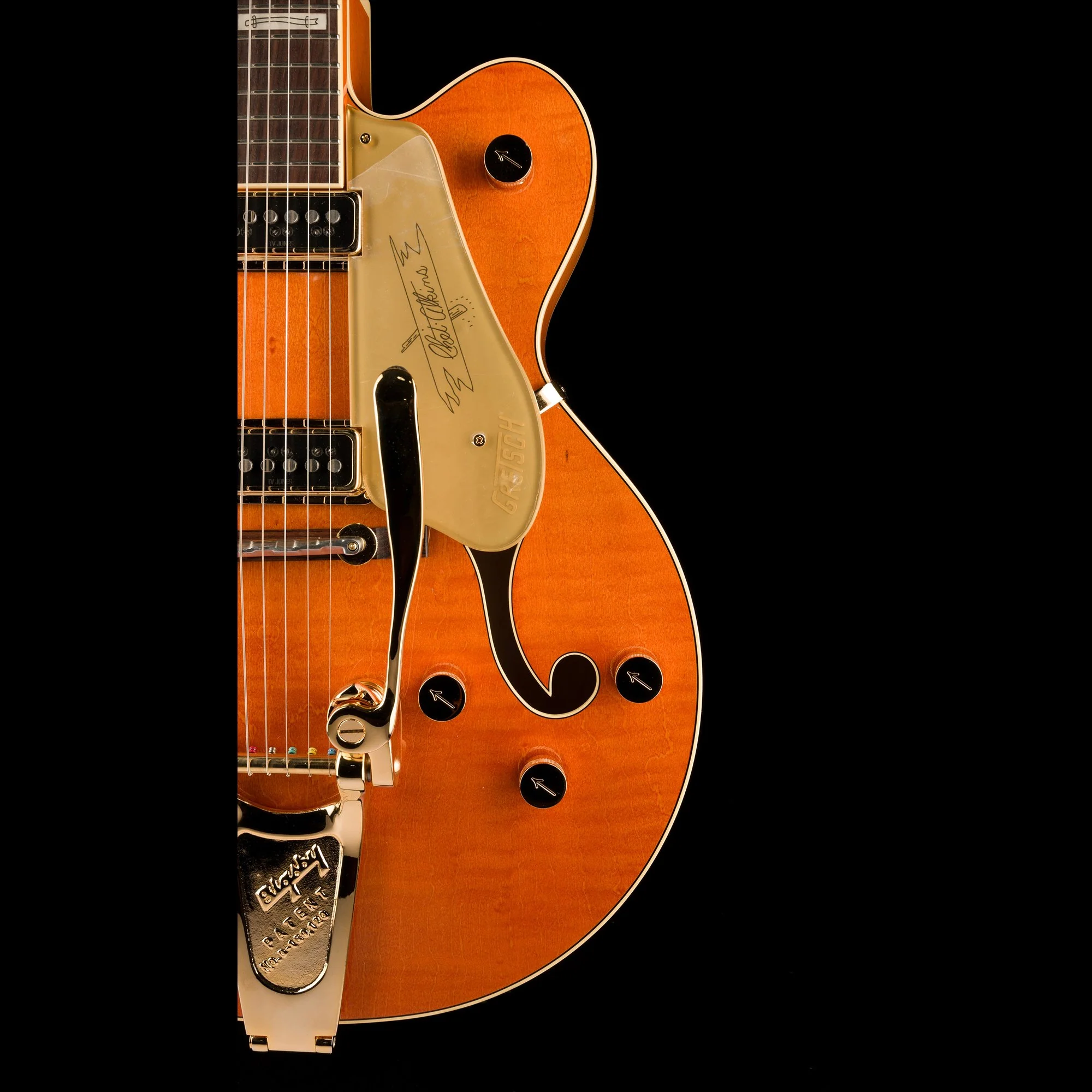 Gretsch G6120T-55 Vintage Select Edition '55 Chet Atkins Hollow Body with Bigsby Vintage Orange Stain Lacquer - Serial # JT23114326 - Demo - Image 9