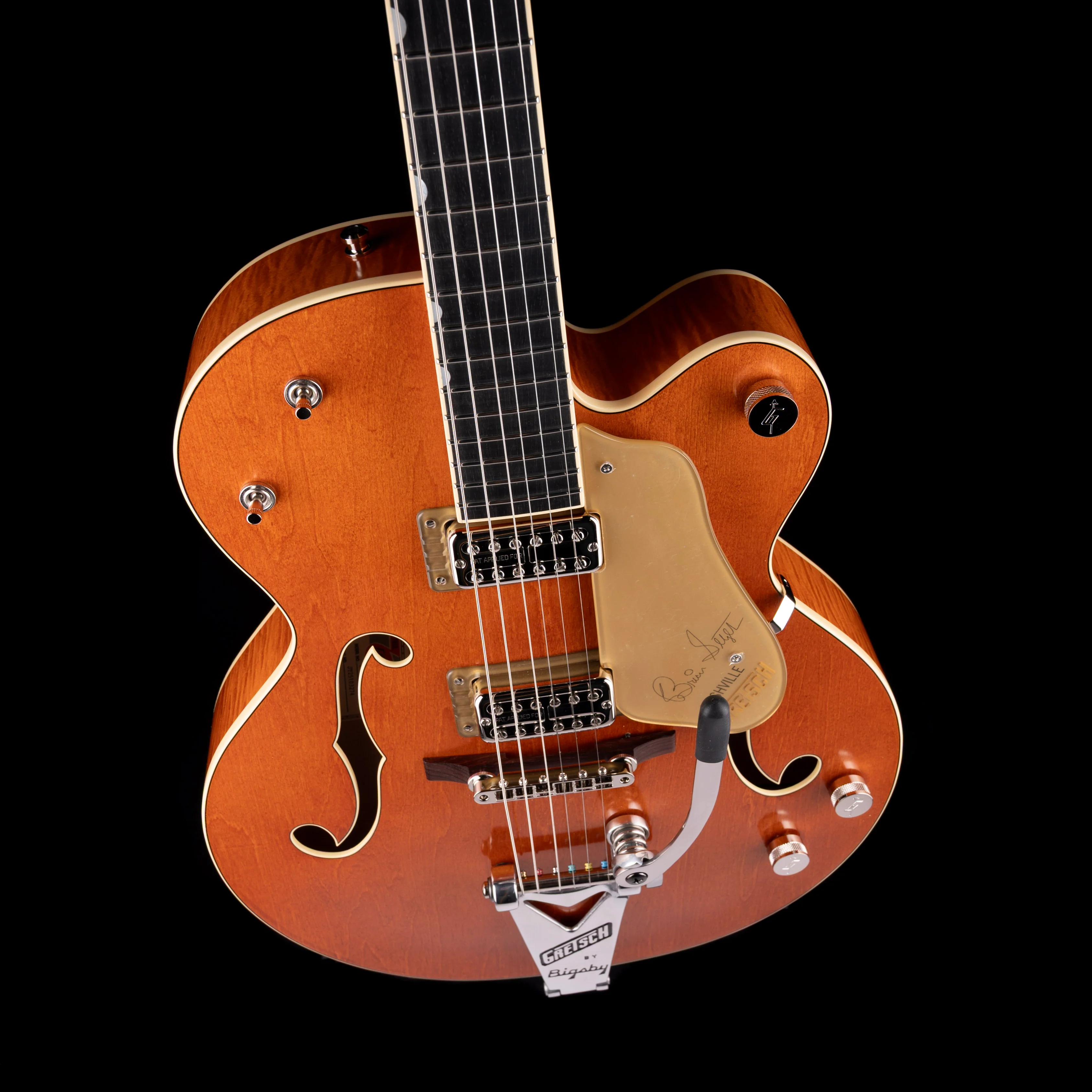 Gretsch G6120T-BSSMK Brian Setzer Signature Nashville Hollow Body '59 "Smoke" Orange with Case - Image 3