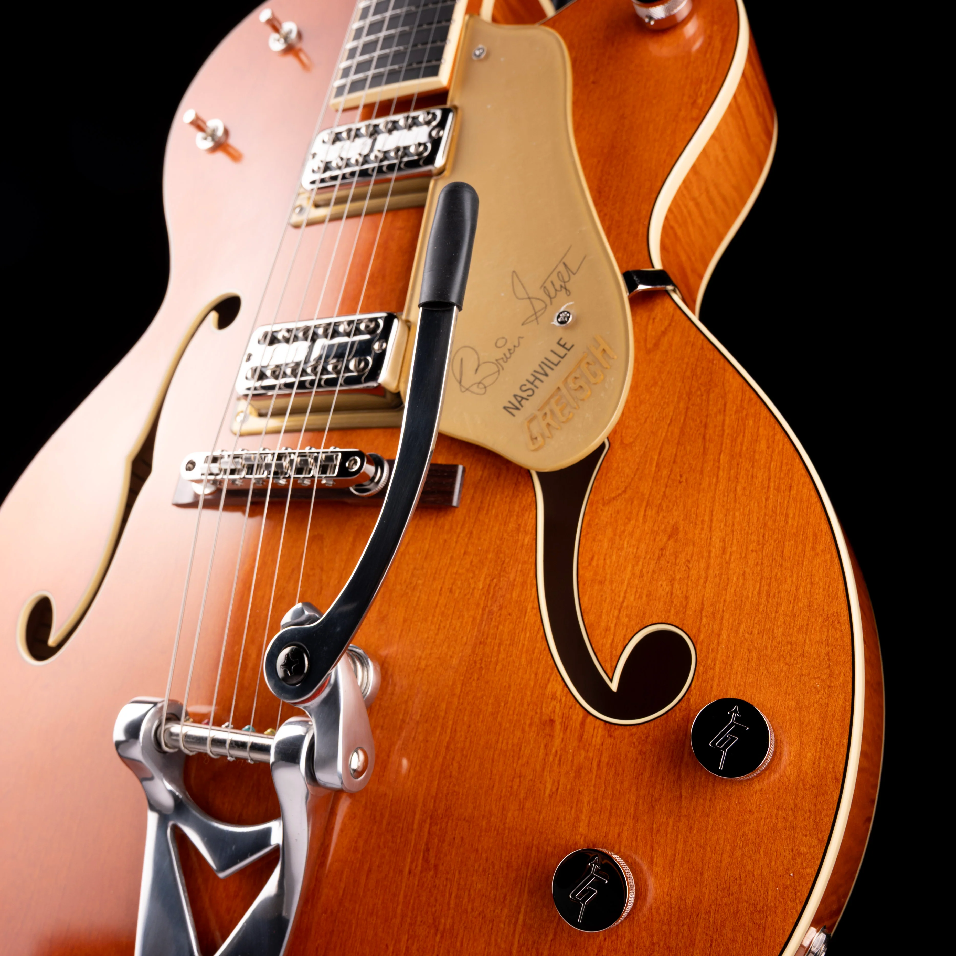 Gretsch G6120T-BSSMK Brian Setzer Signature Nashville Hollow Body '59 "Smoke" Orange with Case - Image 5