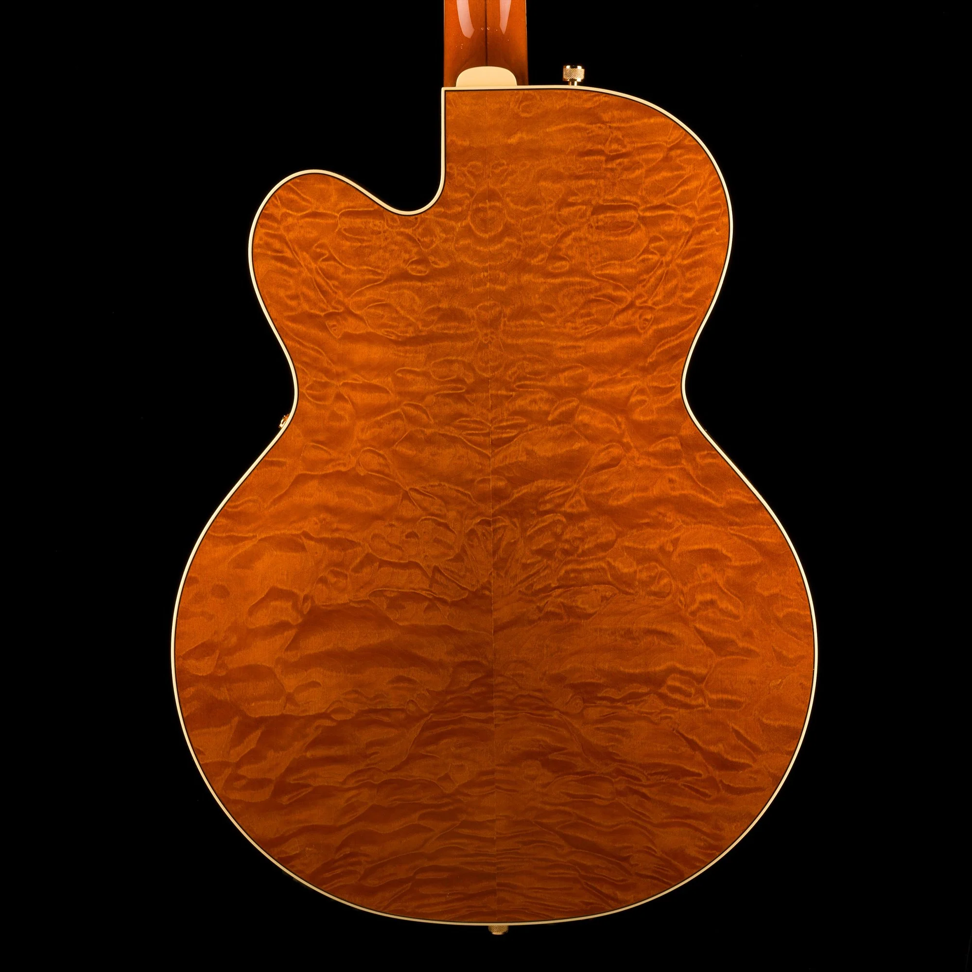 Gretsch G6120TGQM-56 Limited Edition Quilt Classic Chet Atkins Hollow Body with Bigsby Roundup Orange Stain Lacquer - Image 15