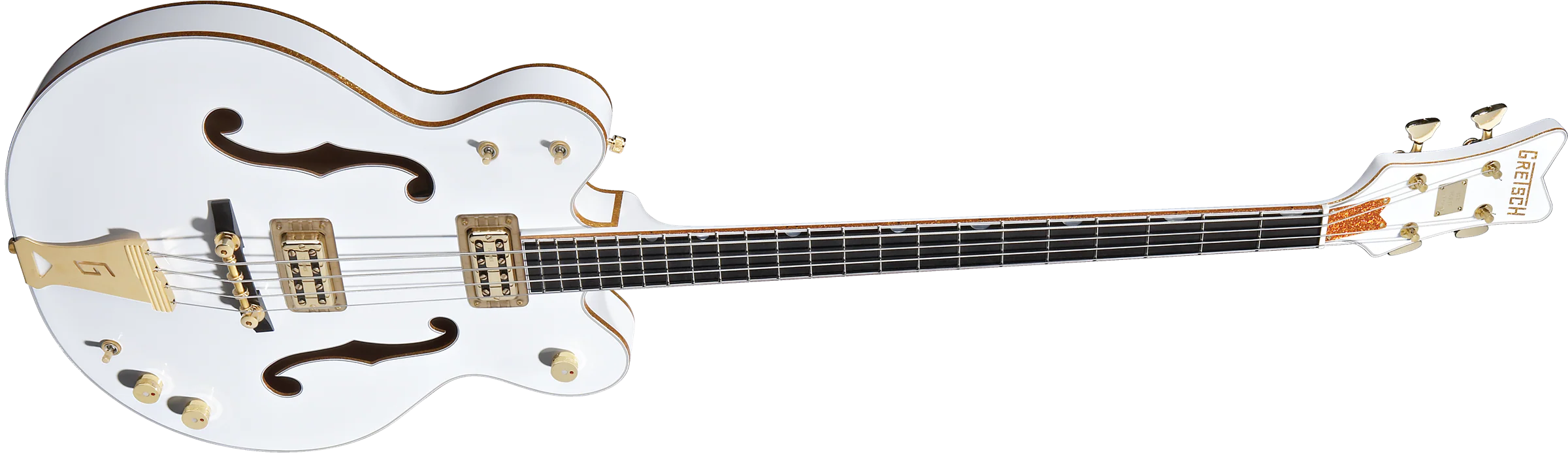 DISC - Gretsch G6136LSB White Falcon Bass - Demo Stock - Image 3
