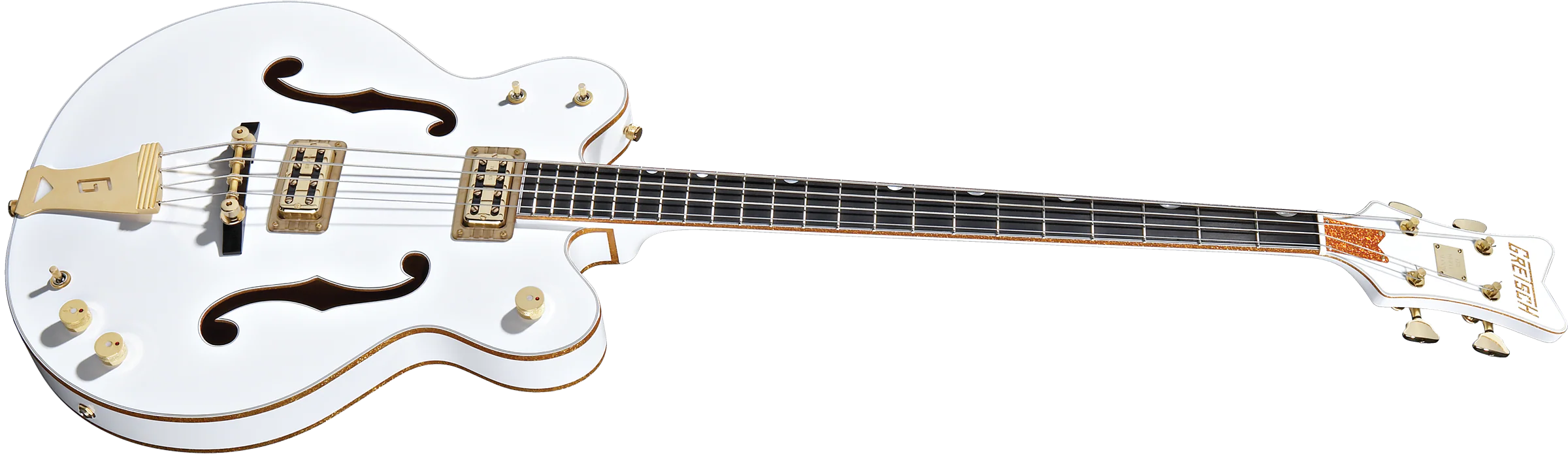 DISC - Gretsch G6136LSB White Falcon Bass - Demo Stock - Image 4