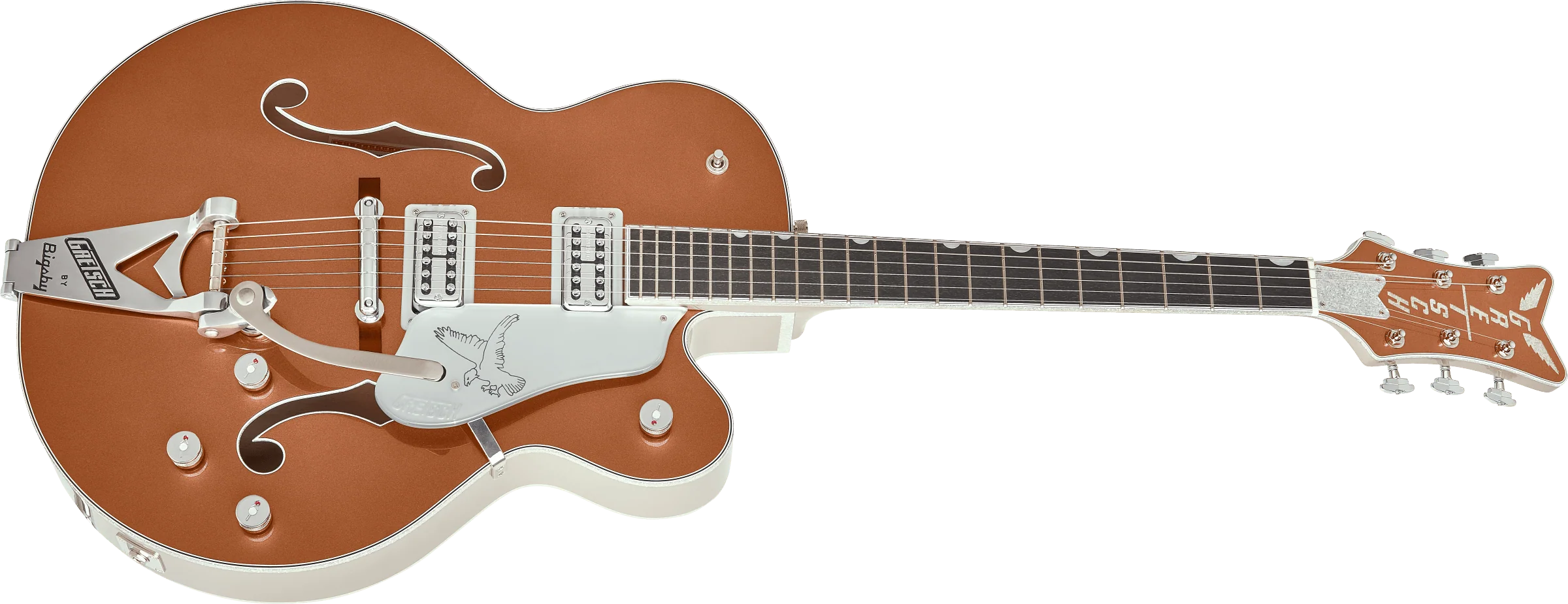 DISC - Gretsch G6136T Limited Edition Falcon with Bigsby Two-Tone Copper/Sahara Metallic Electric Guitar - Image 3
