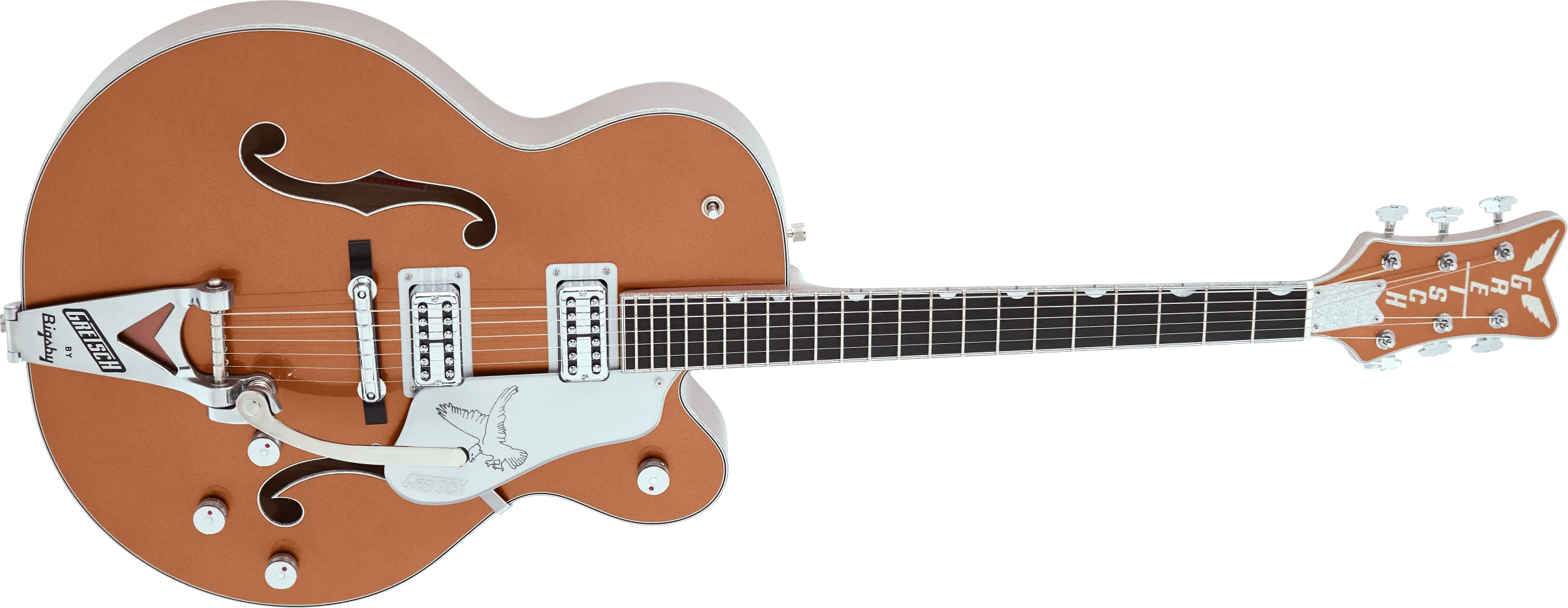 DISC - Gretsch G6136T Limited Edition Falcon with Bigsby Two-Tone Copper/Sahara Metallic Electric Guitar - Image 4
