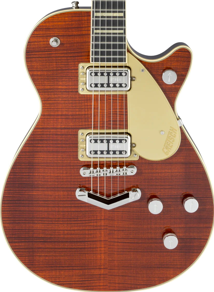 Gretsch G6228FM Players Edition Jet BT with V-Stoptail Flame Maple Ebony Fingerboard Bourbon Stain Electric Guitar