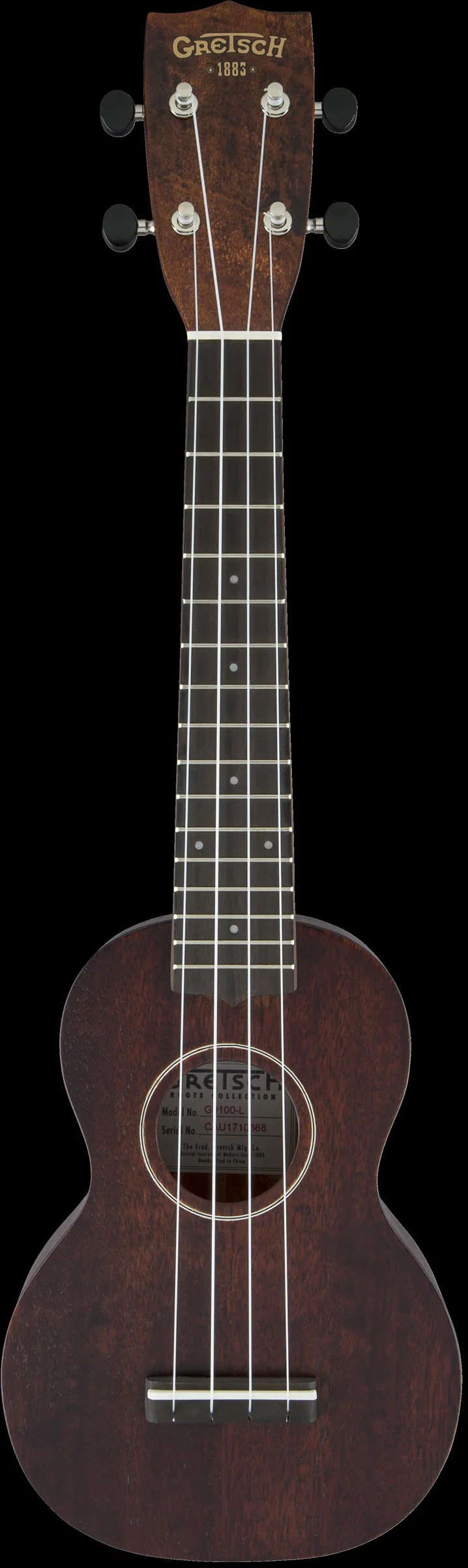 Gretsch G9100-L Soprano Long-Neck Ovangkol Fingerboard Ukulele - Vintage Mahogany Stain With Gig Bag - Image 3