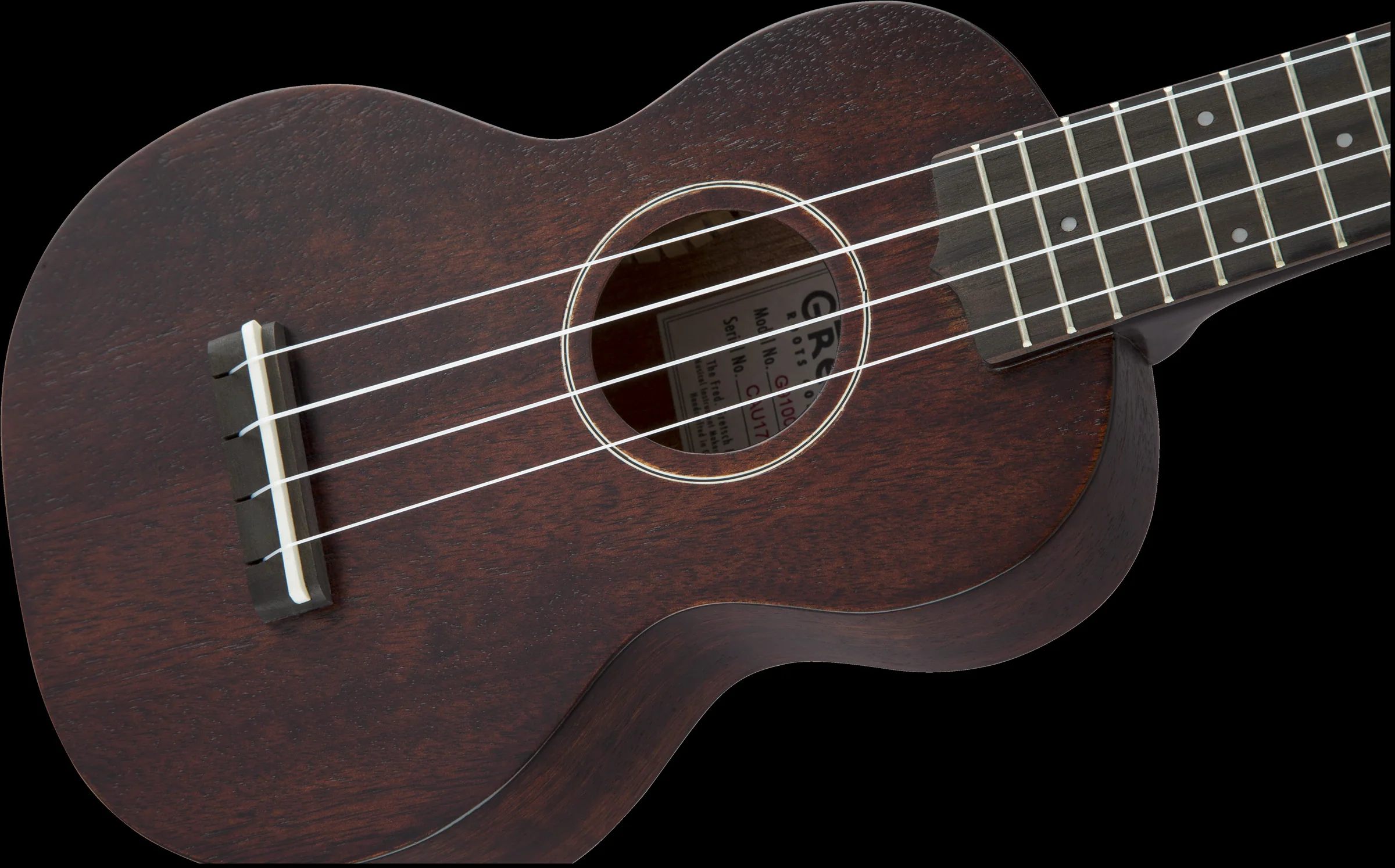 Gretsch G9100-L Soprano Long-Neck Ovangkol Fingerboard Ukulele - Vintage Mahogany Stain With Gig Bag - Image 5
