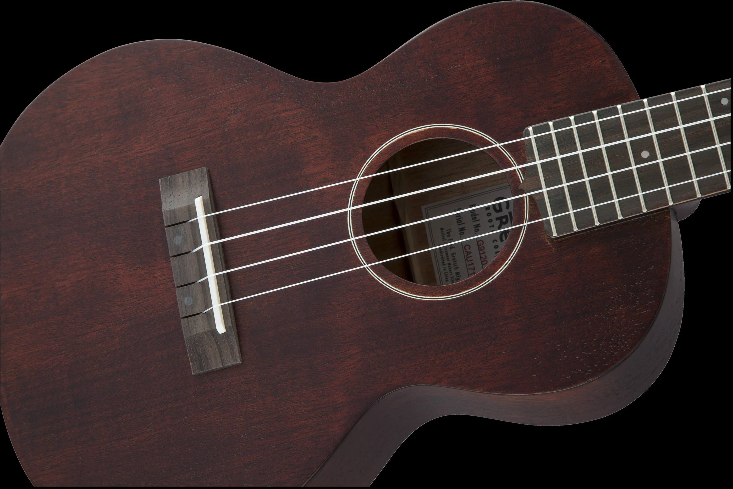 Gretsch G9120 Tenor Standard Ukulele with Gig Bag Ovangkol Fingerboard Vintage Mahogany Stain - Image 4