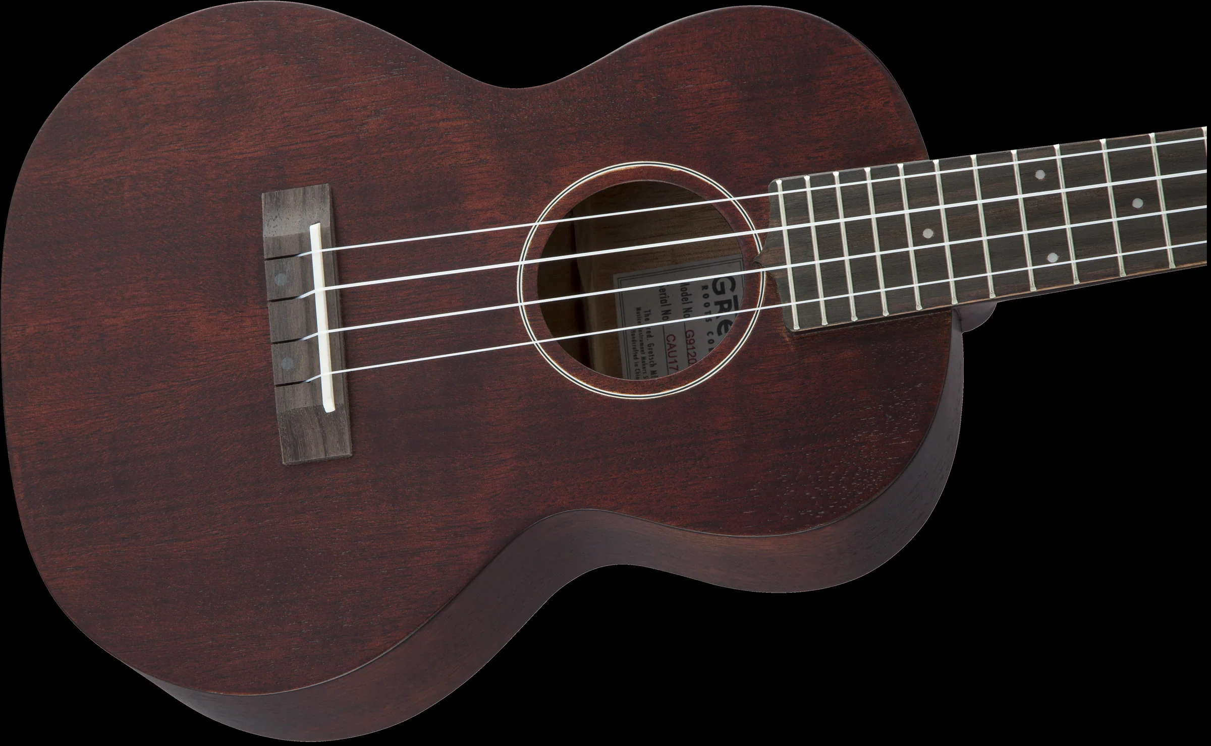Gretsch G9120 Tenor Standard Ukulele with Gig Bag Ovangkol Fingerboard Vintage Mahogany Stain - Image 6