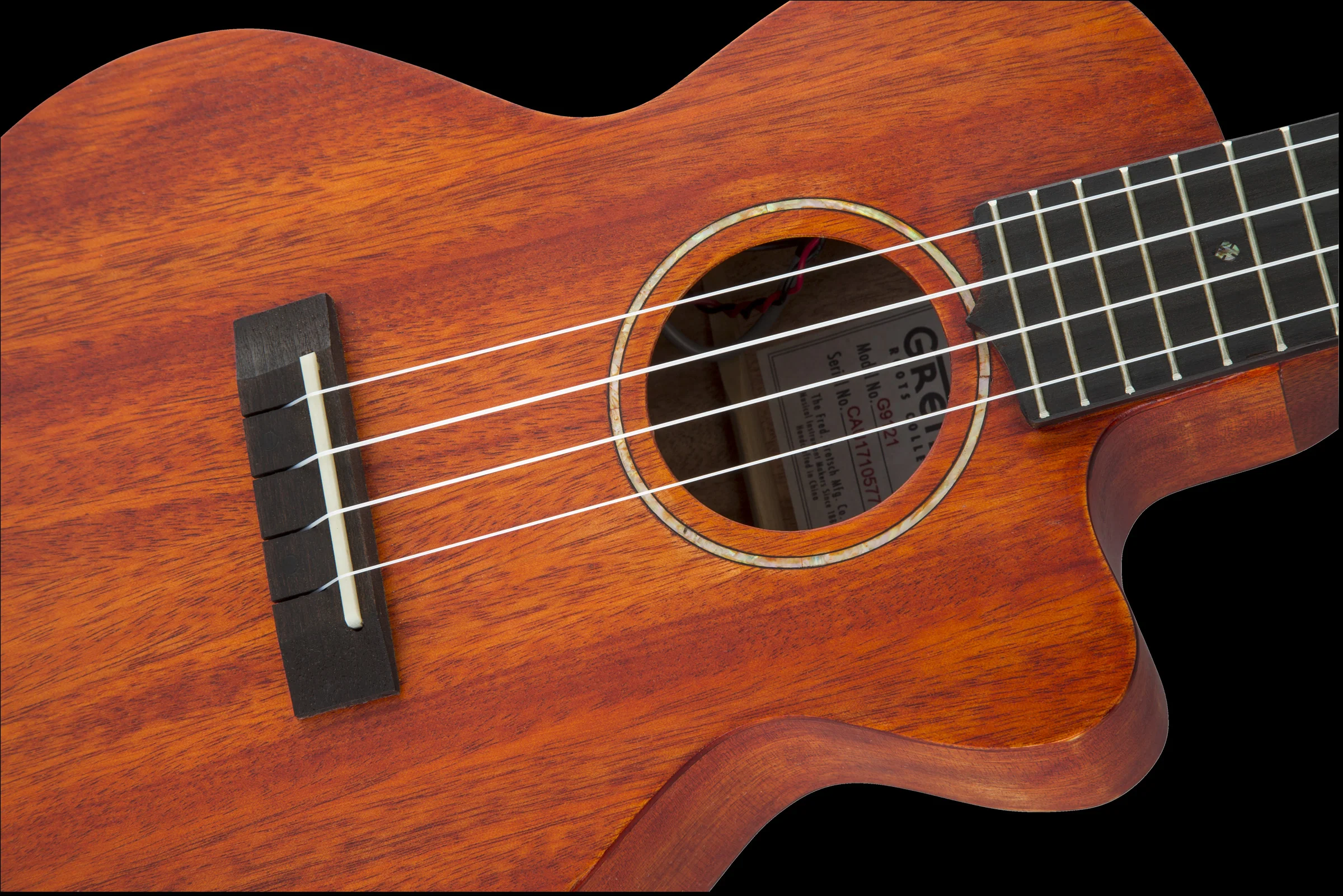 Gretsch G9121 A.C.E. Tenor Acoustic-Electric Ukulele Honey Mahogany Stain with Gig Bag - Image 8