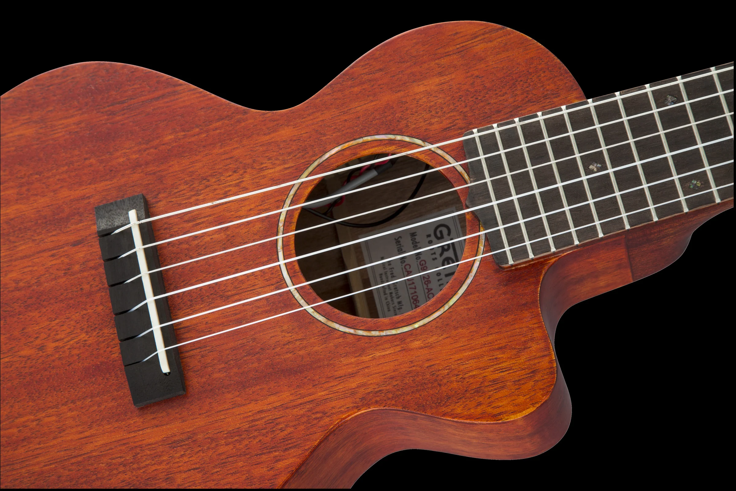 Gretsch G9126 A.C.E. Guitar-Ukulele Acoustic-Electric Honey Mahogany Stain with Gig Bag - Image 7