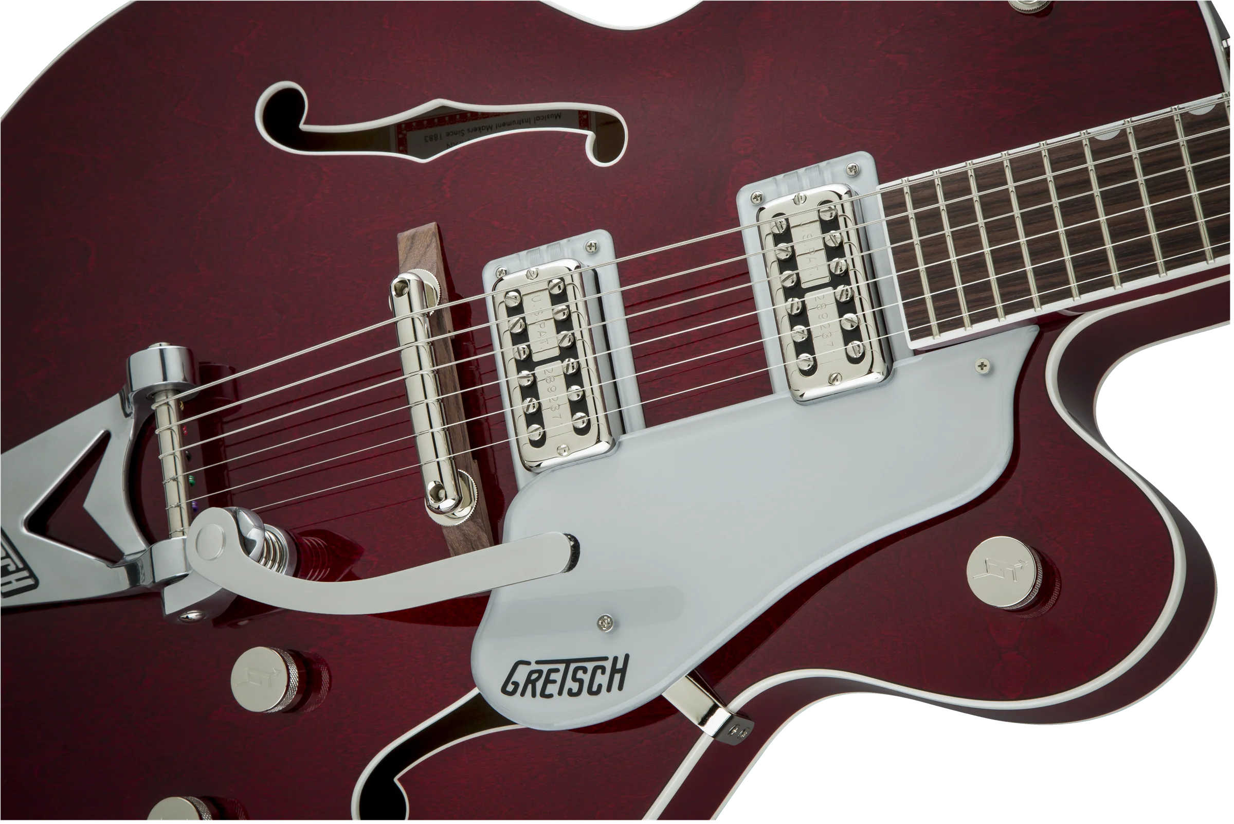 DISC - G6119T Players Edition Tennessee Rose with String-Thru Bigsby Dark Cherry Stain Electric Guitar With Case - Image 5
