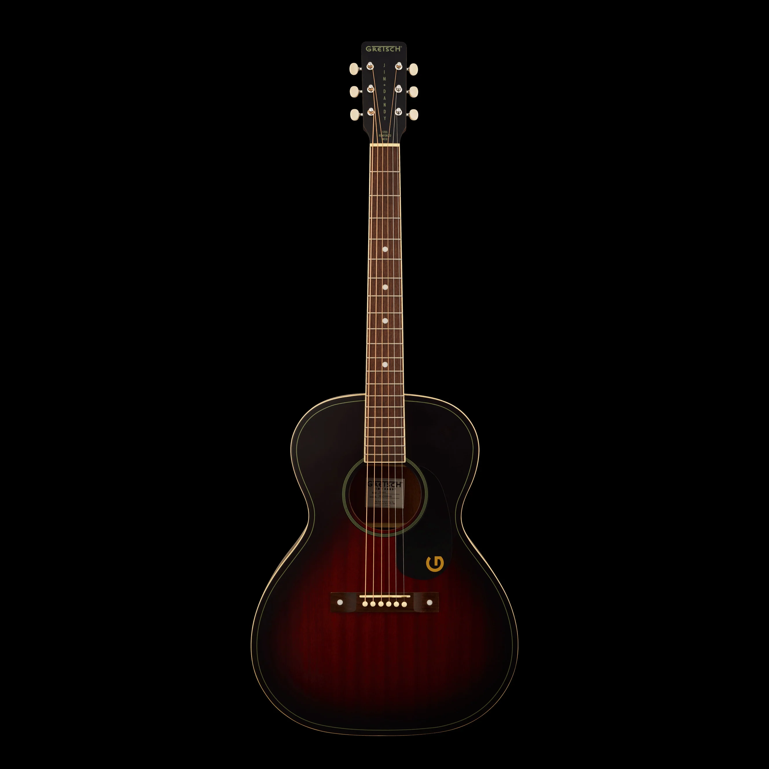 Gretsch Jim Dandy Concert Deep Cherry Burst Acoustic Guitar - Image 3