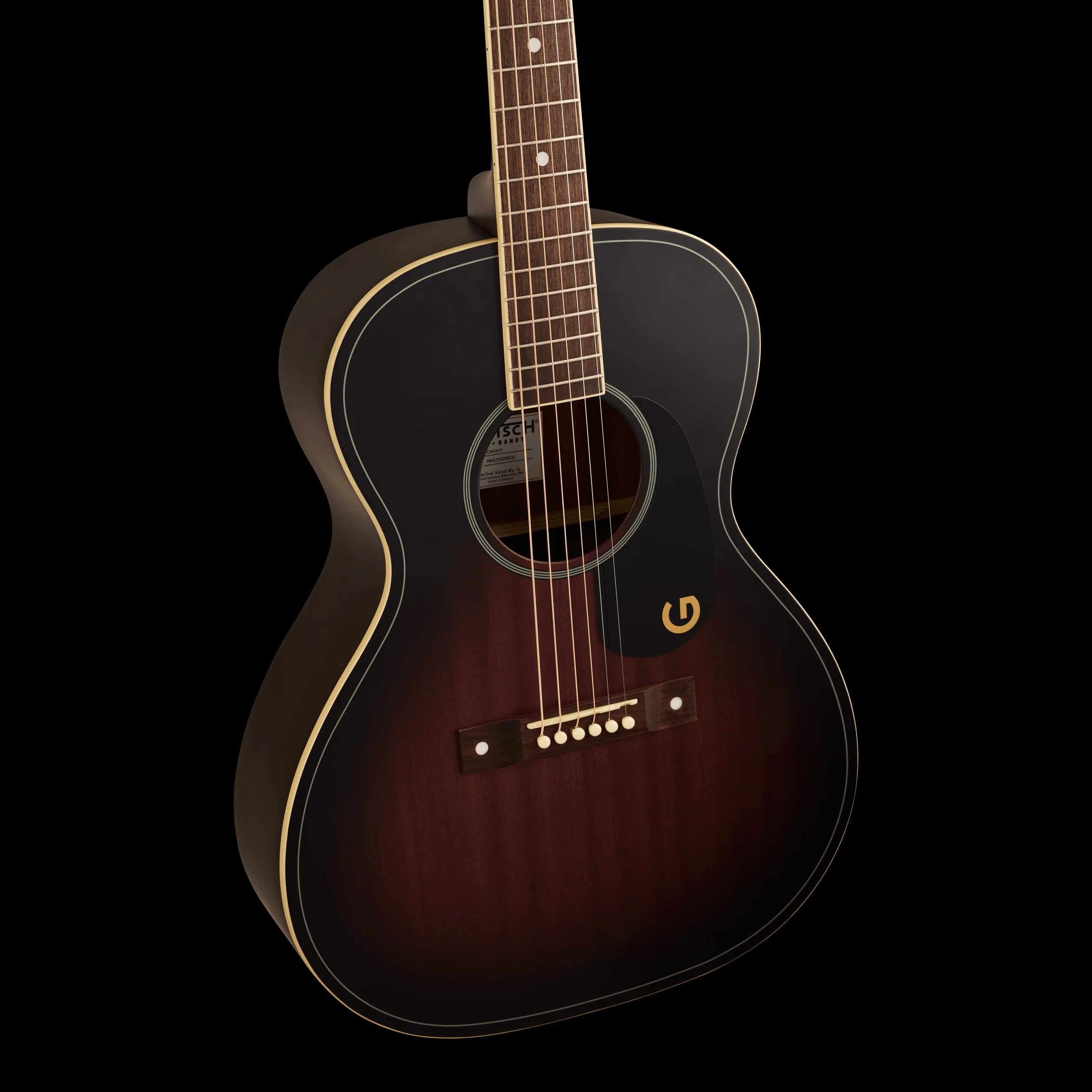 Gretsch Jim Dandy Concert Deep Cherry Burst Acoustic Guitar - Image 6