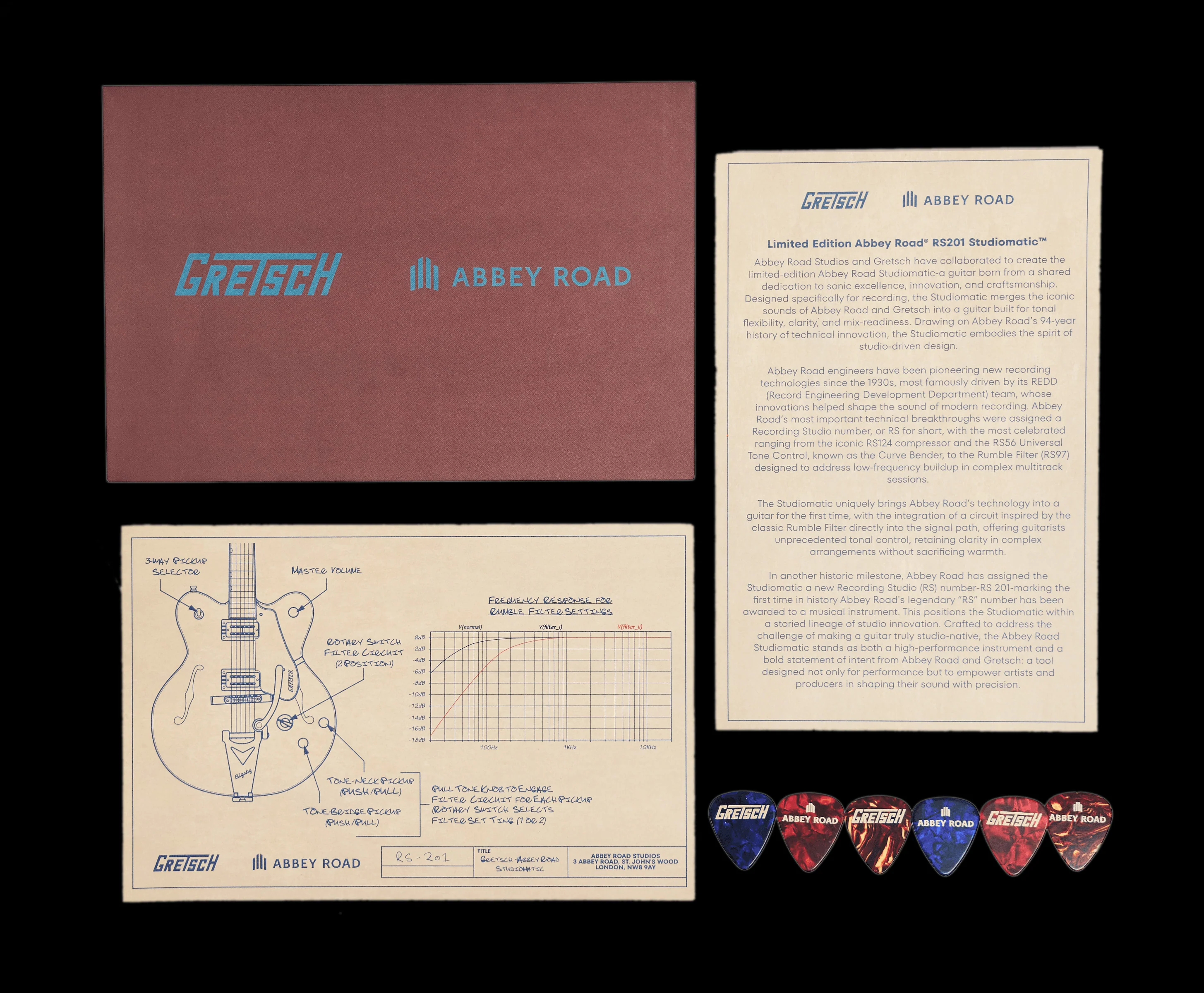 Gretsch Limited Edition Abbey Road Studiomatic Hollow Body Classic Walnut Stain with Case - Image 7