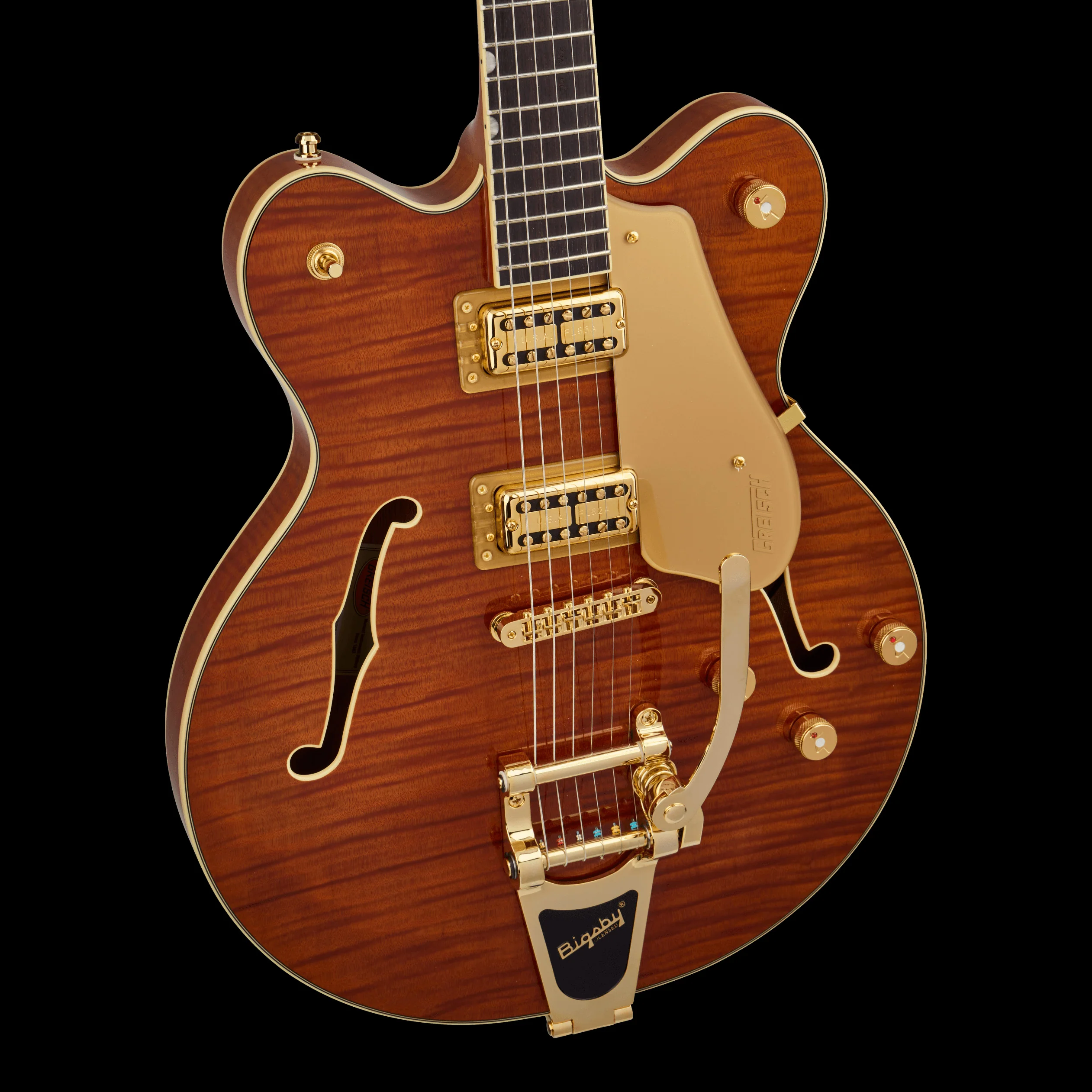 Gretsch Limited Edition Electromatic Flame Okoume Broadkaster Roundup Orange - Image 3