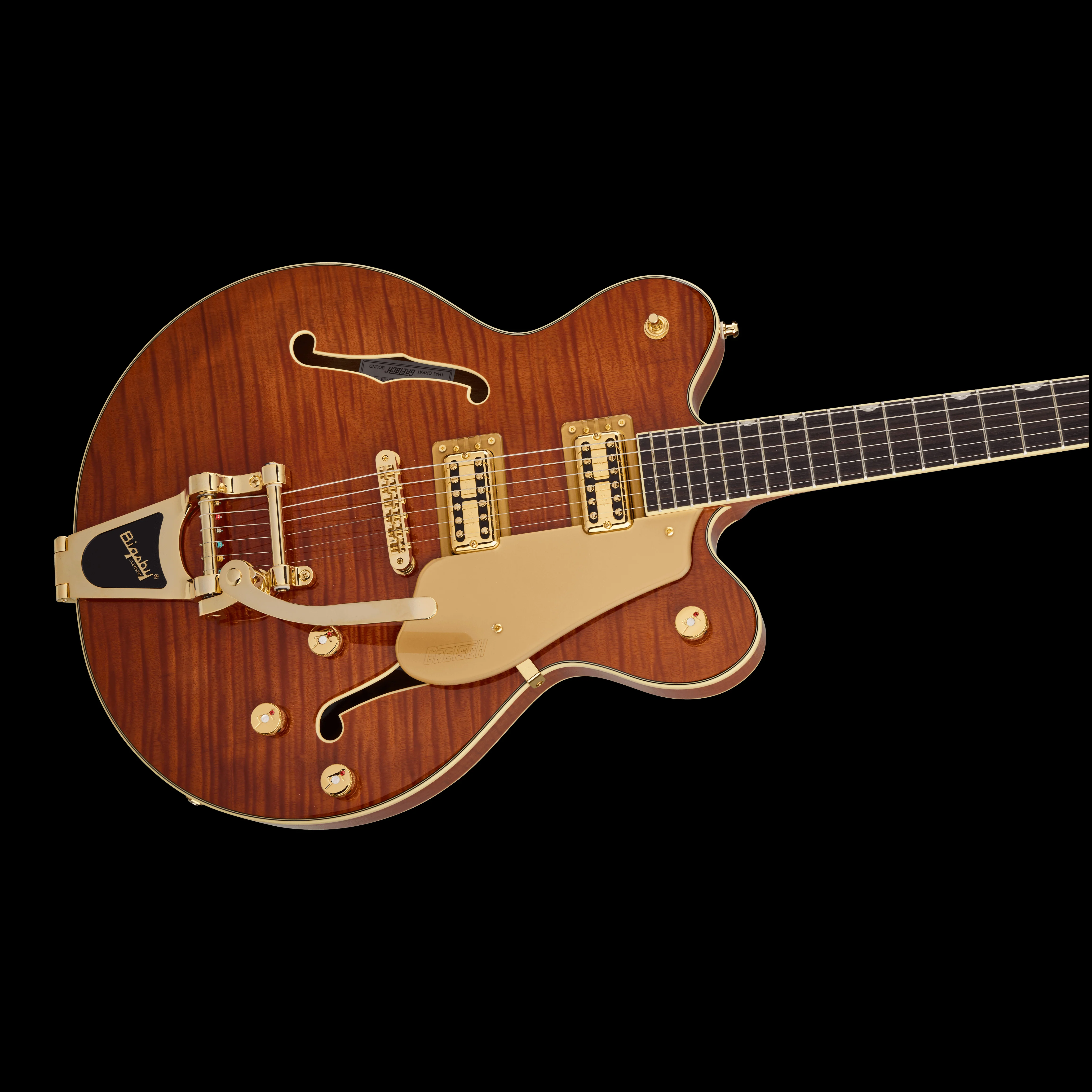 Gretsch Limited Edition Electromatic Flame Okoume Broadkaster Roundup Orange - Image 4