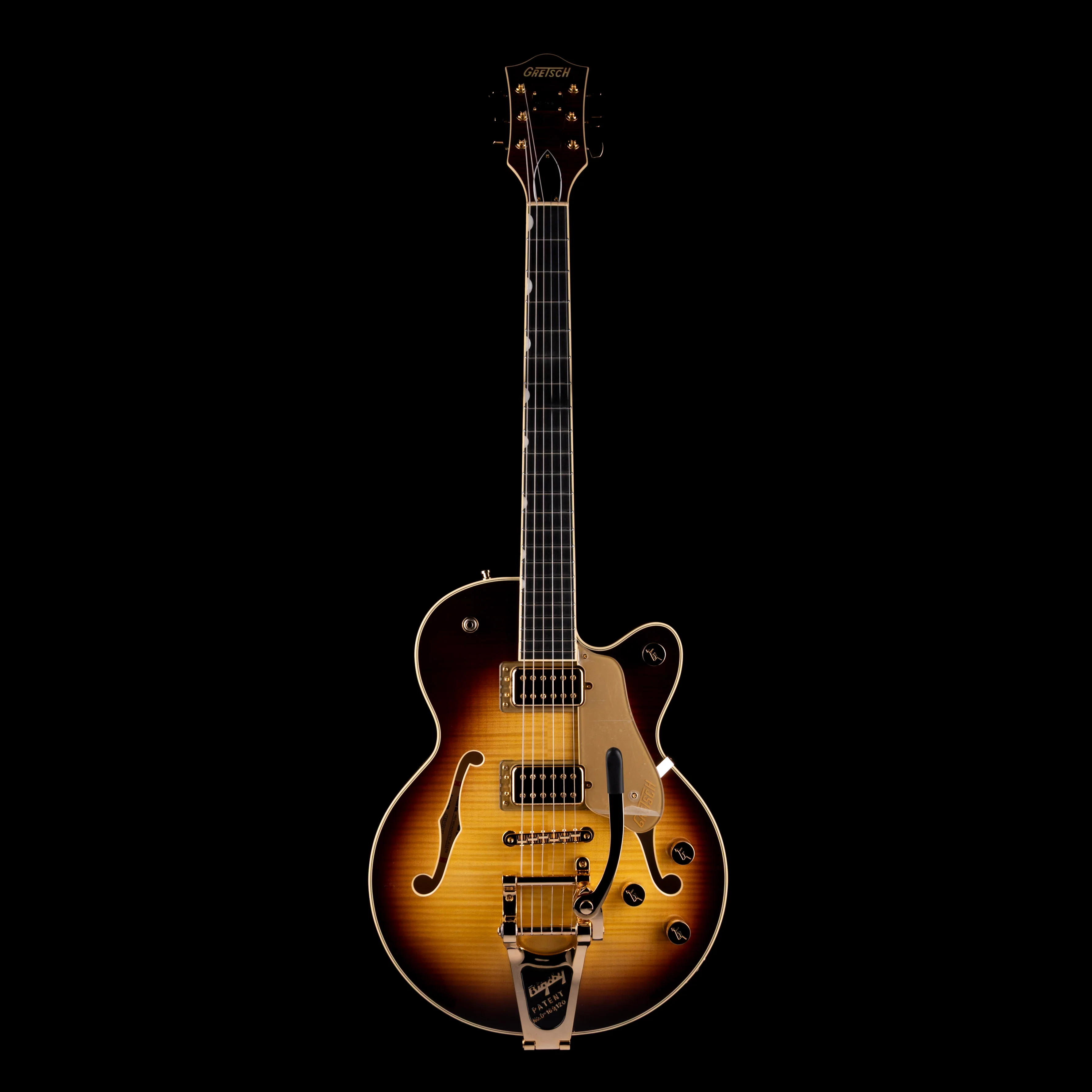 Gretsch Professional Broadkaster Jr. LX Figured Center Block Caramel Dawn with Case - Image 2