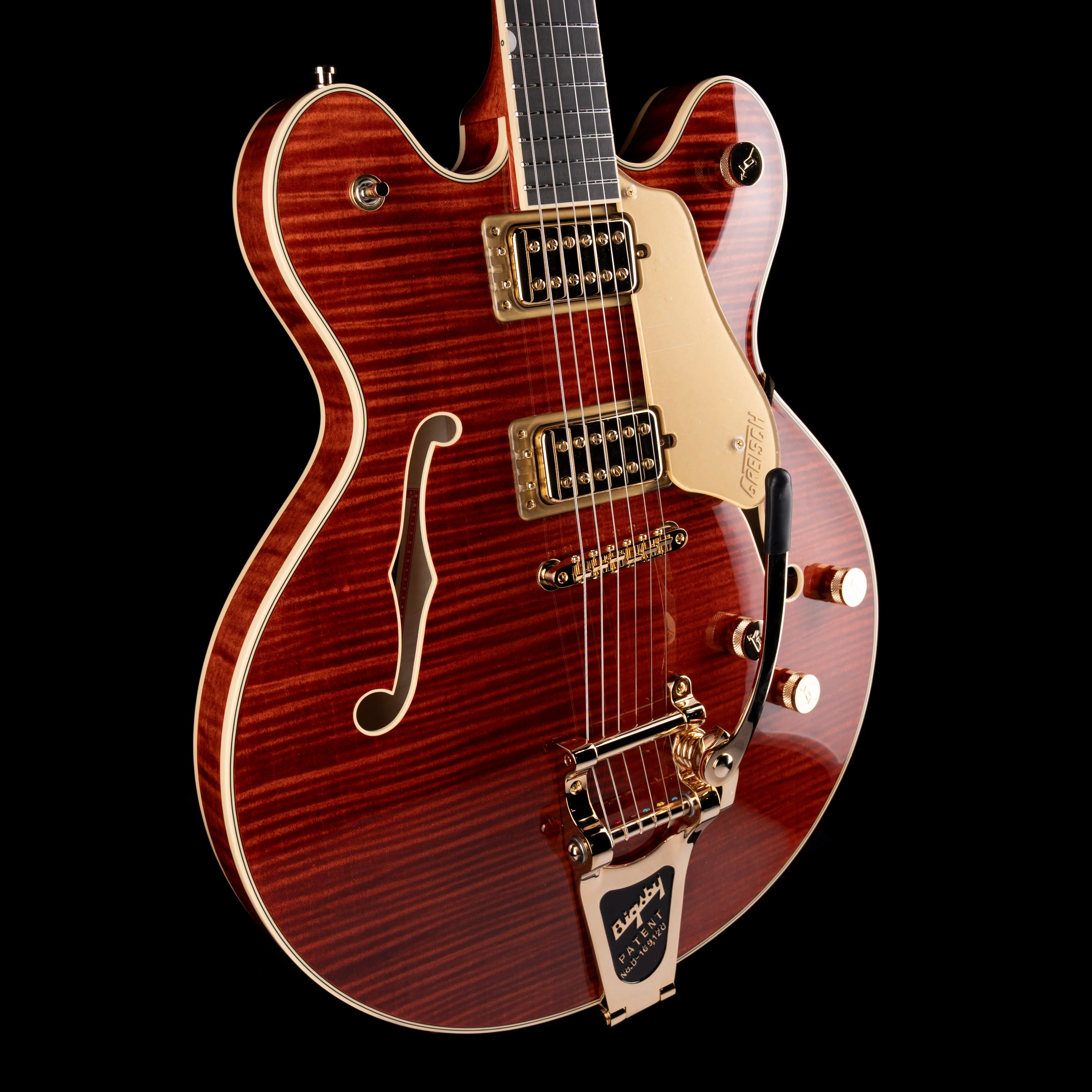 Gretsch Professional Broadkaster LX Figured Center Block Bourbon Stain with Case - Image 7