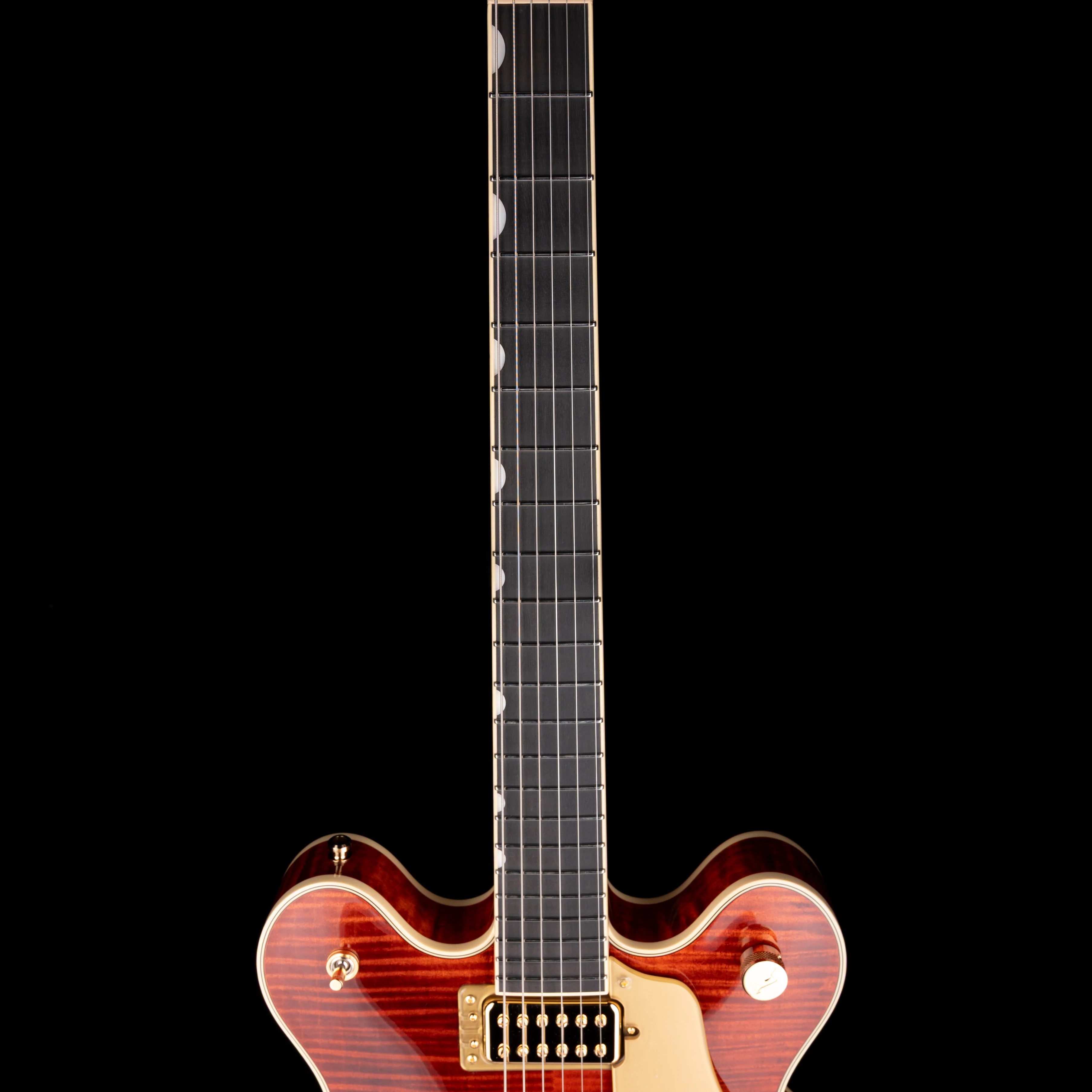 Gretsch Professional Broadkaster LX Figured Center Block Bourbon Stain with Case - Image 9