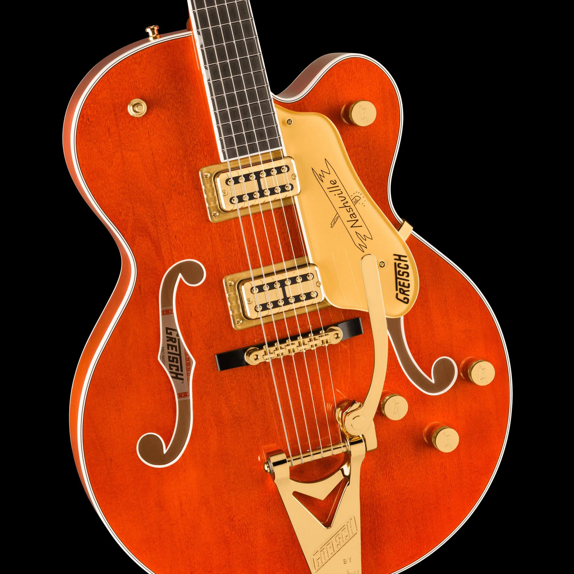 Gretsch Professional Nashville Hollow Body with Bigsby Orange Stain With Case - Image 4