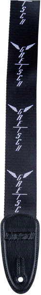 Gretsch Wing Logo Pattern Strap Black with Gray Logos - Image 2