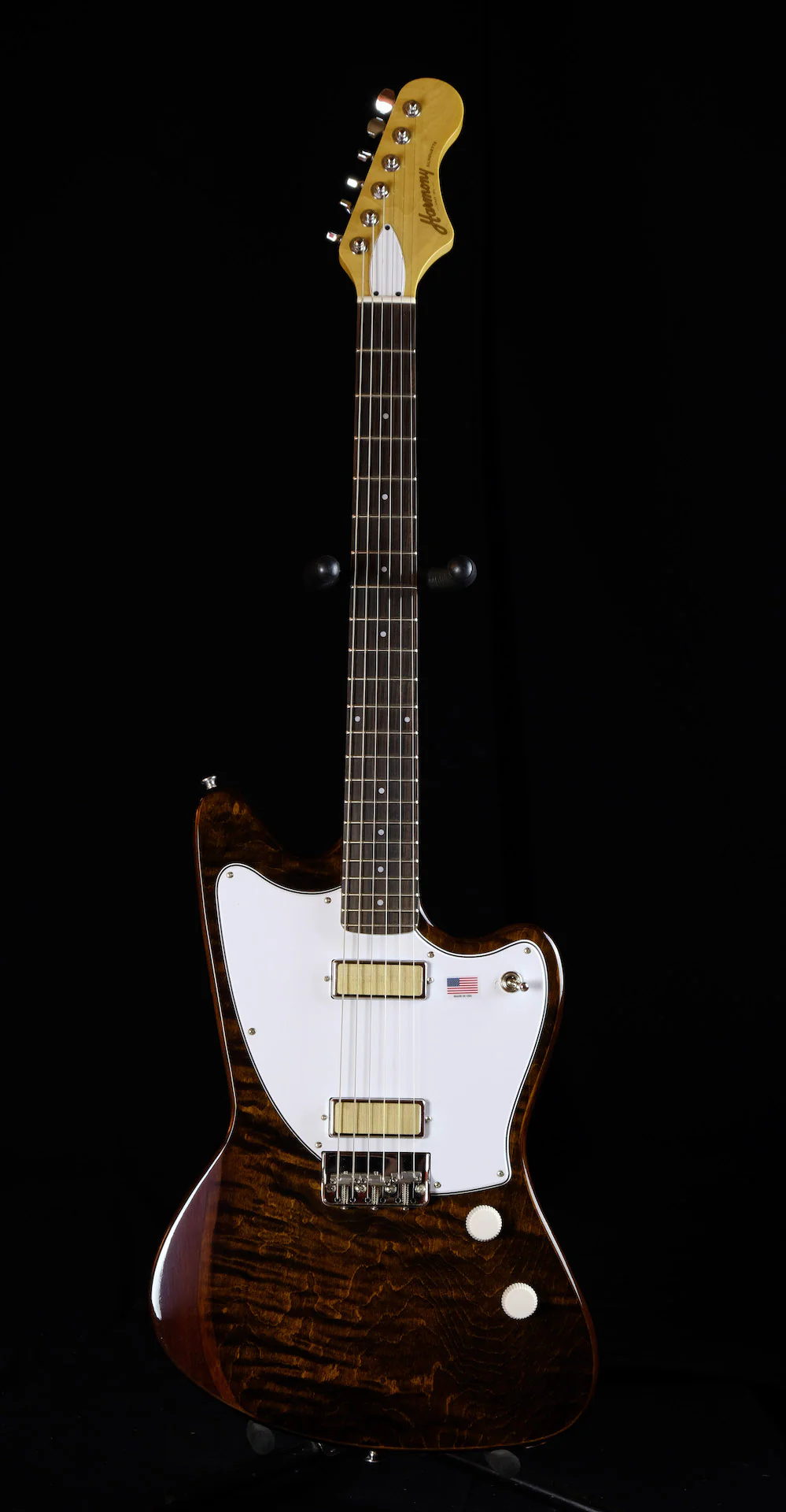 Harmony Limited Edition Silhouette Flame Maple Top Transparent Brown Electric Guitar - Image 2