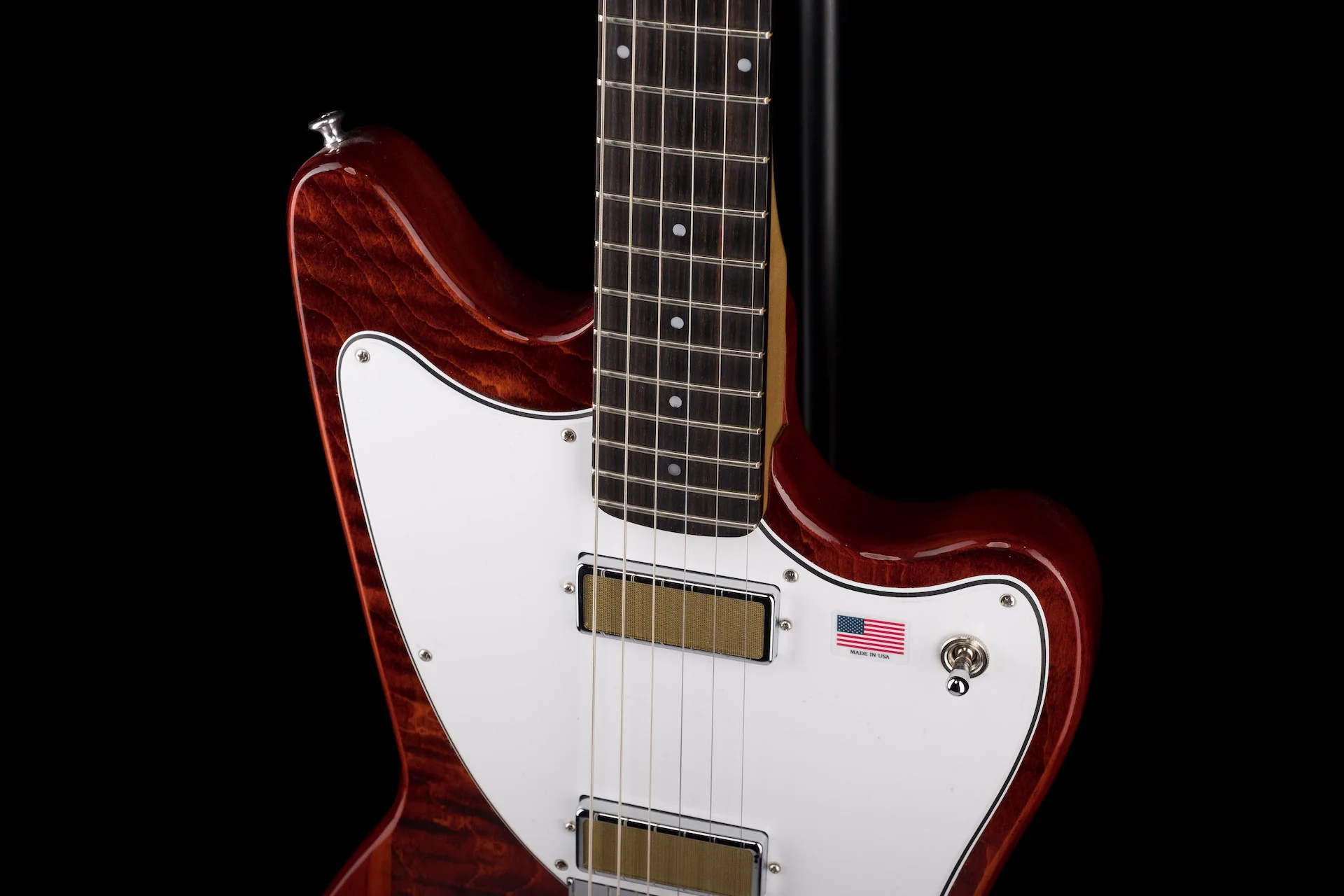 Harmony Limited Edition Silhouette Flame Maple Top Transparent Red Electric Guitar - Image 3