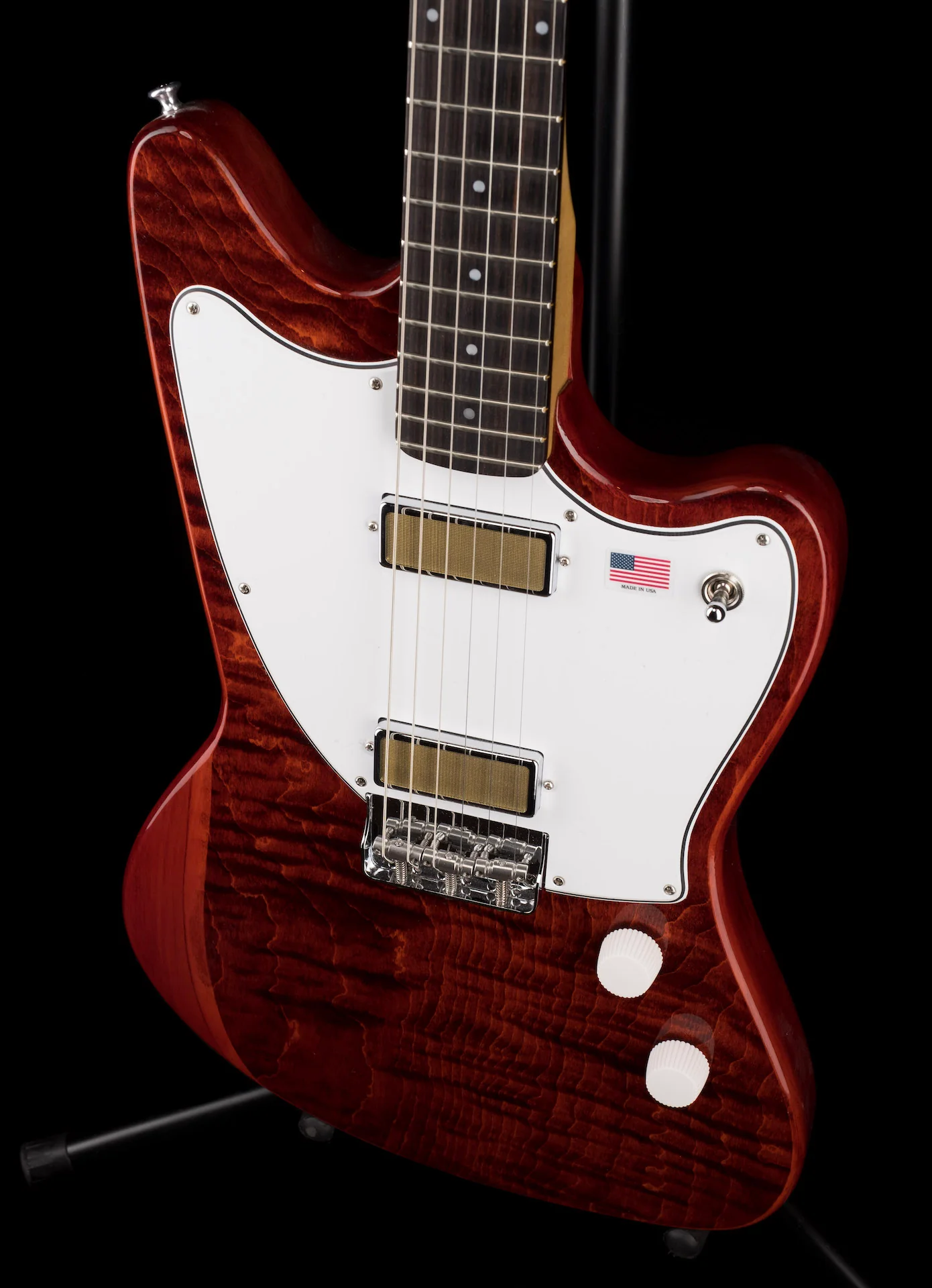 Harmony Limited Edition Silhouette Flame Maple Top Transparent Red Electric Guitar - Image 7