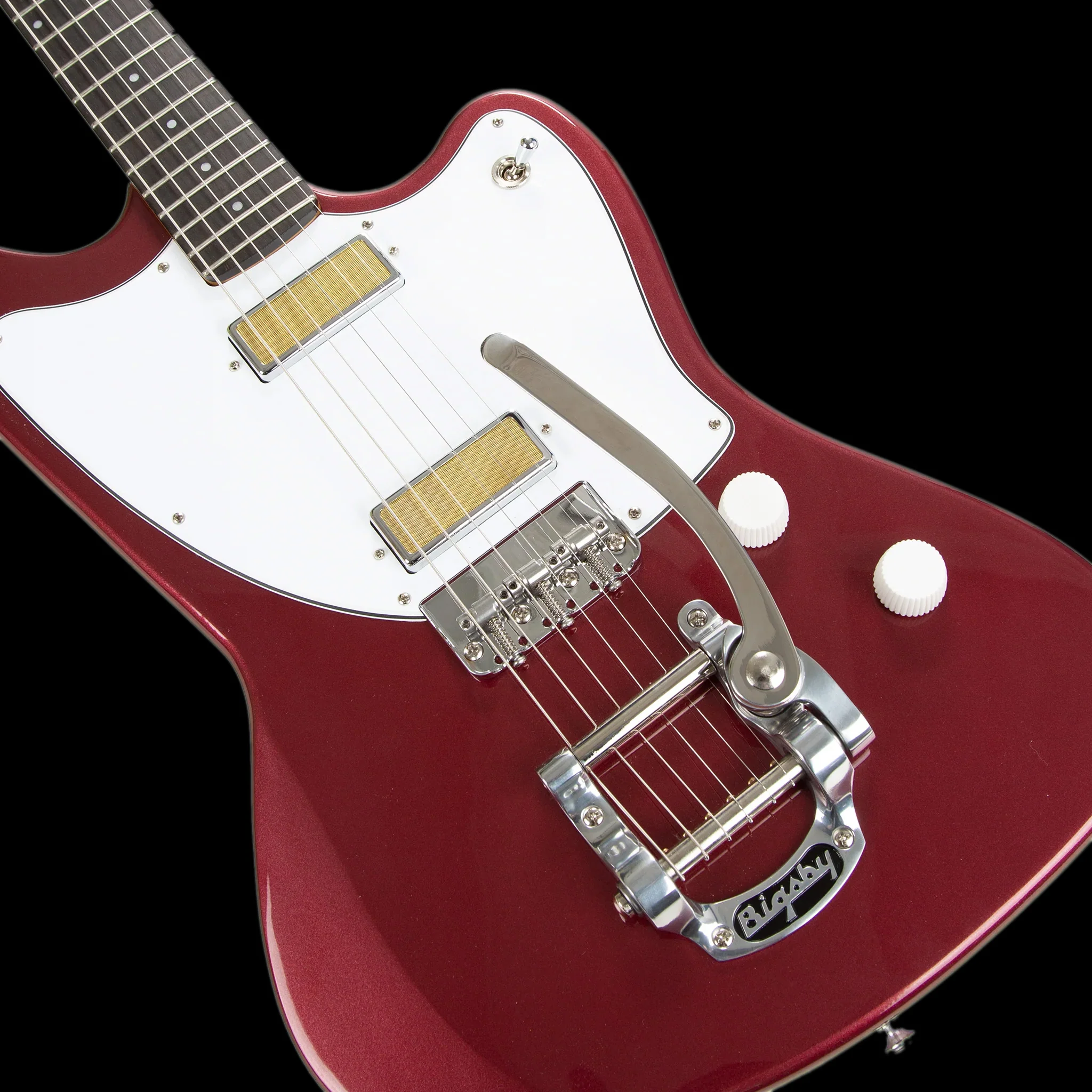 Harmony Standard Silhouette With Bigsby Burgundy with Mono Case - Image 3