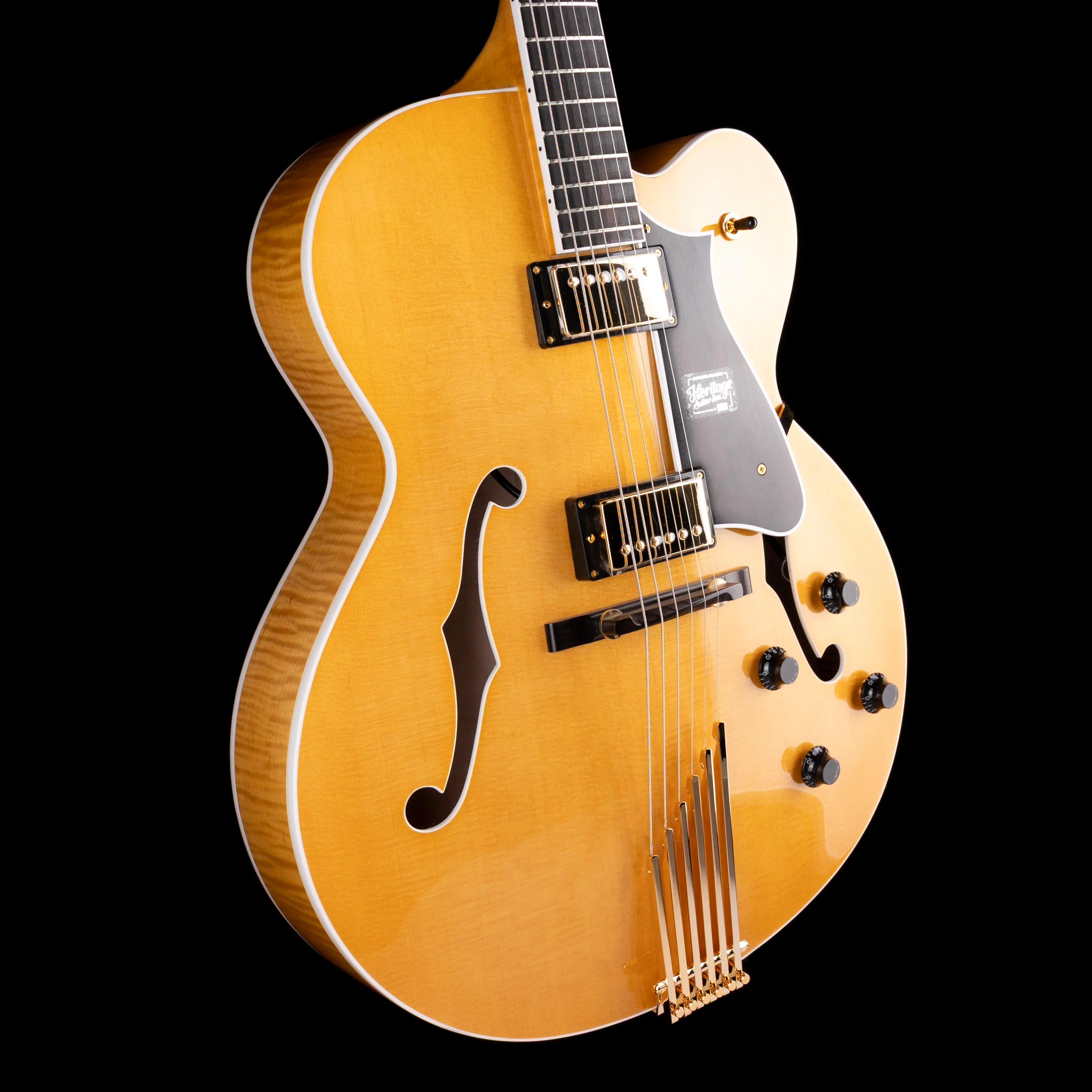 Heritage Eagle Classic Hollow Antique Natural Electric Guitar with Case - Image 7