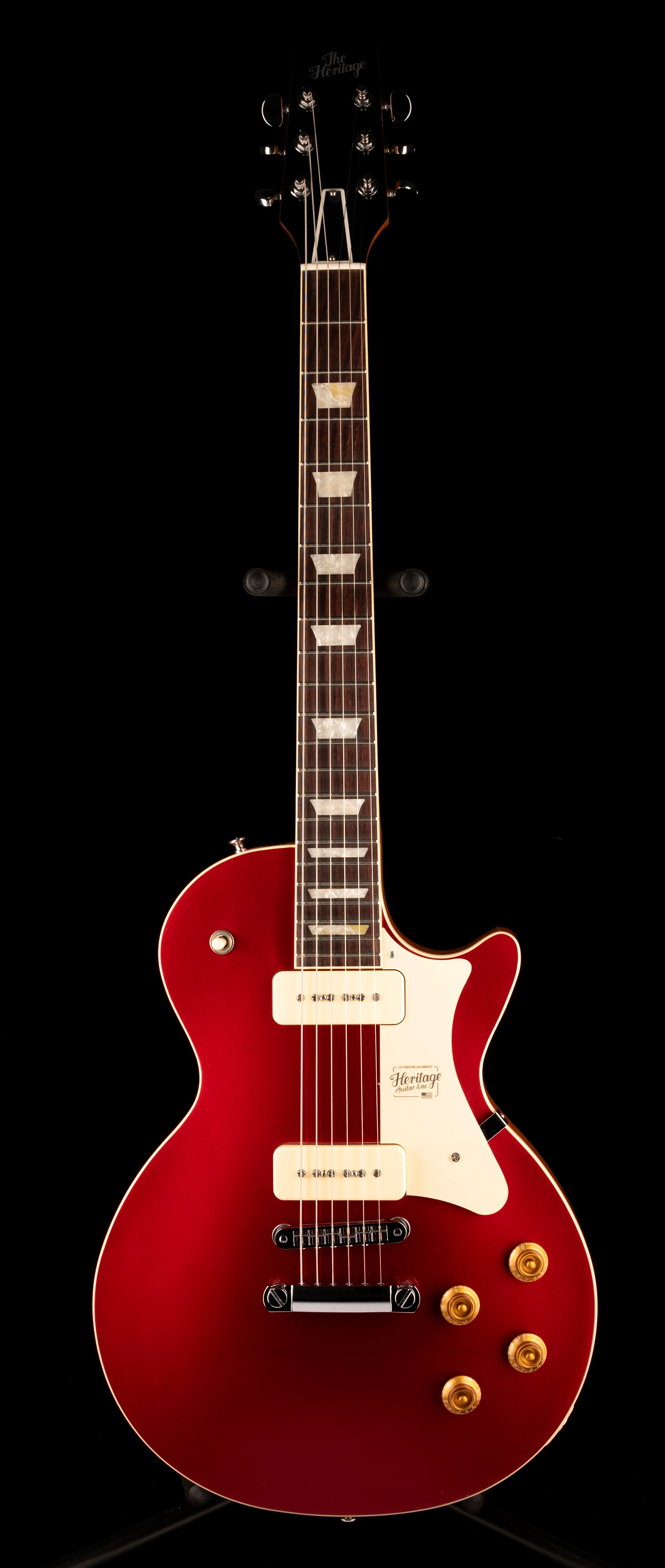 Heritage H-150 P90 Cherry Electric Guitar with Case - Image 2