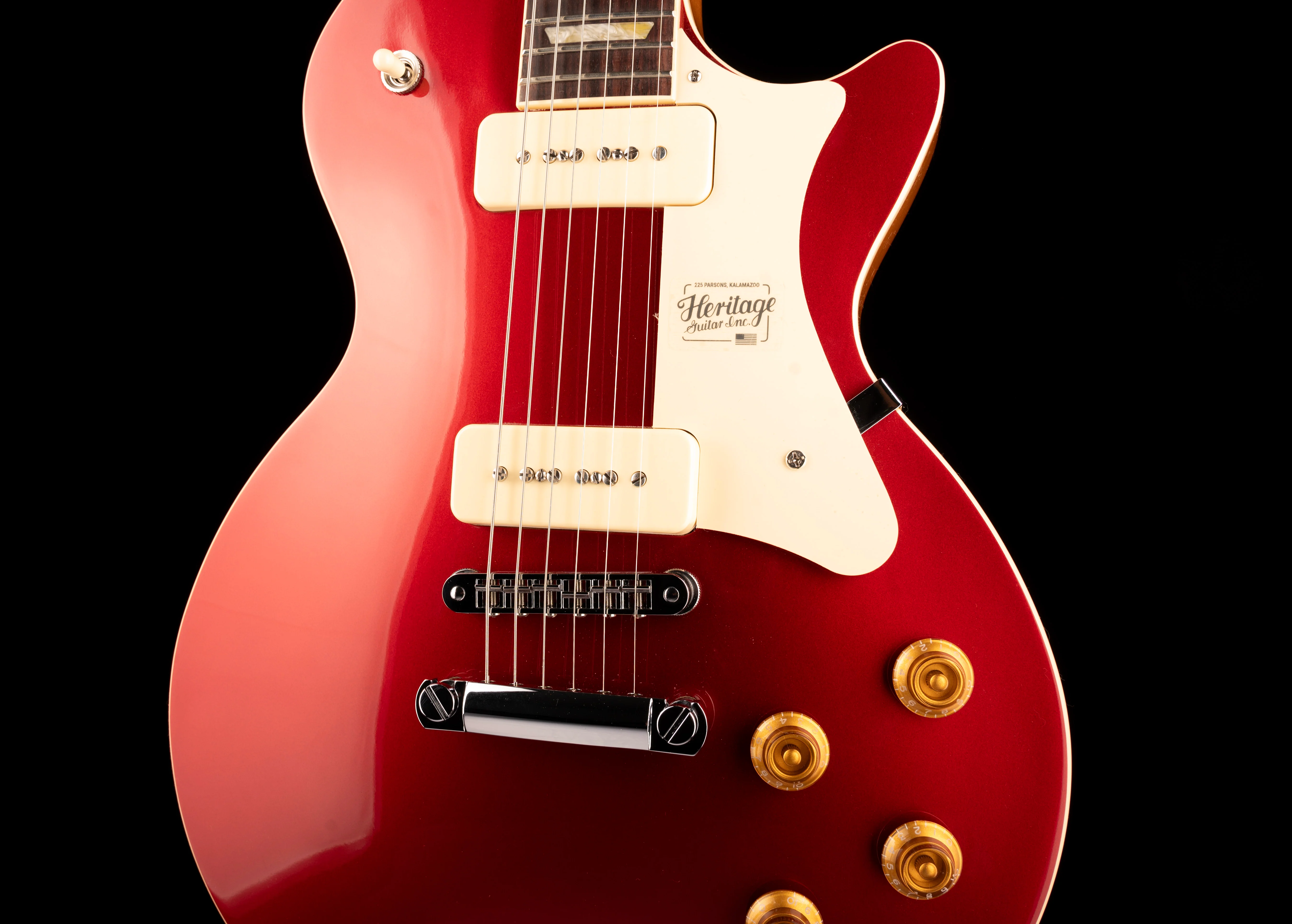 Heritage H-150 P90 Cherry Electric Guitar with Case - Image 6