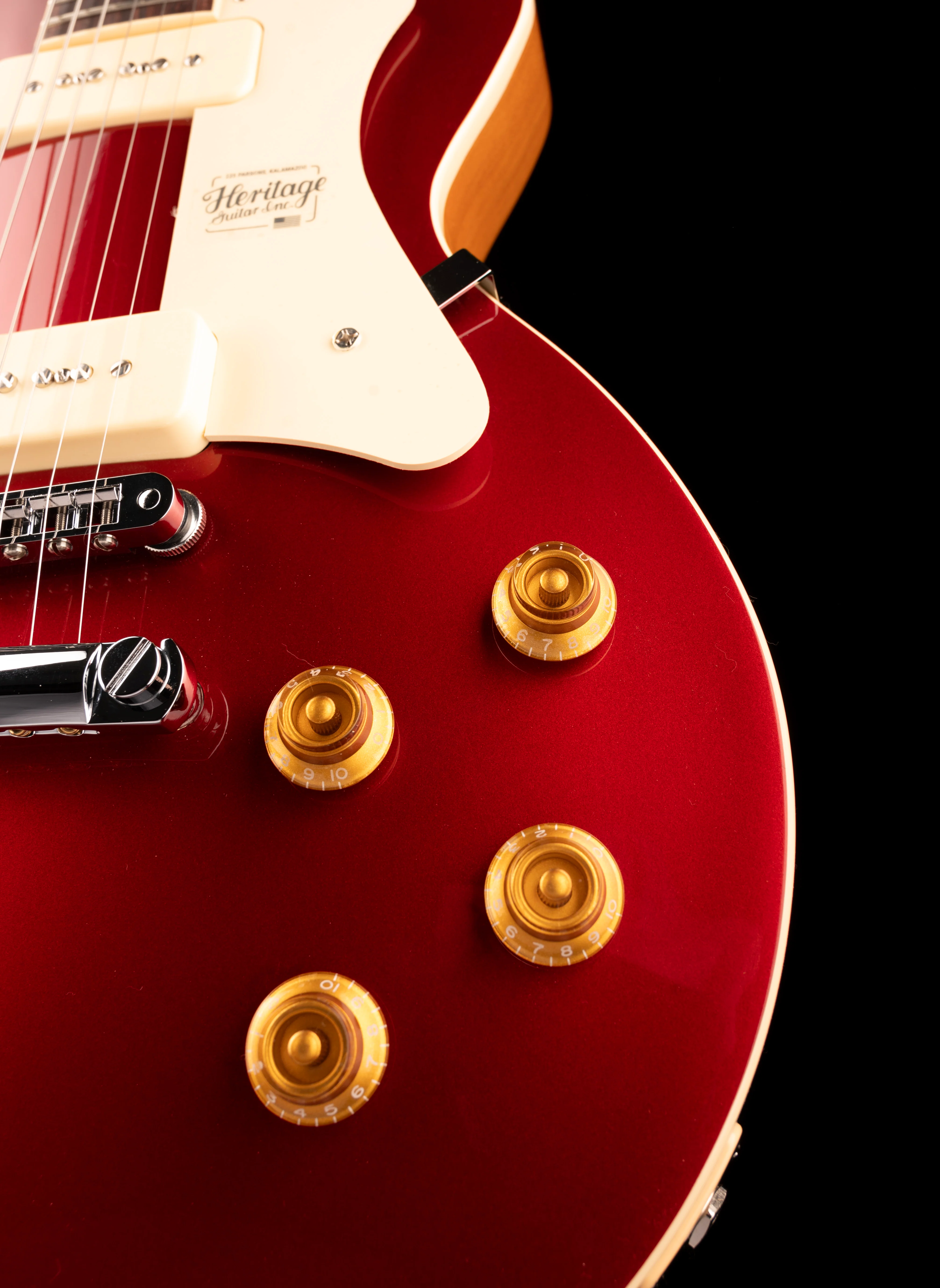 Heritage H-150 P90 Cherry Electric Guitar with Case - Image 8