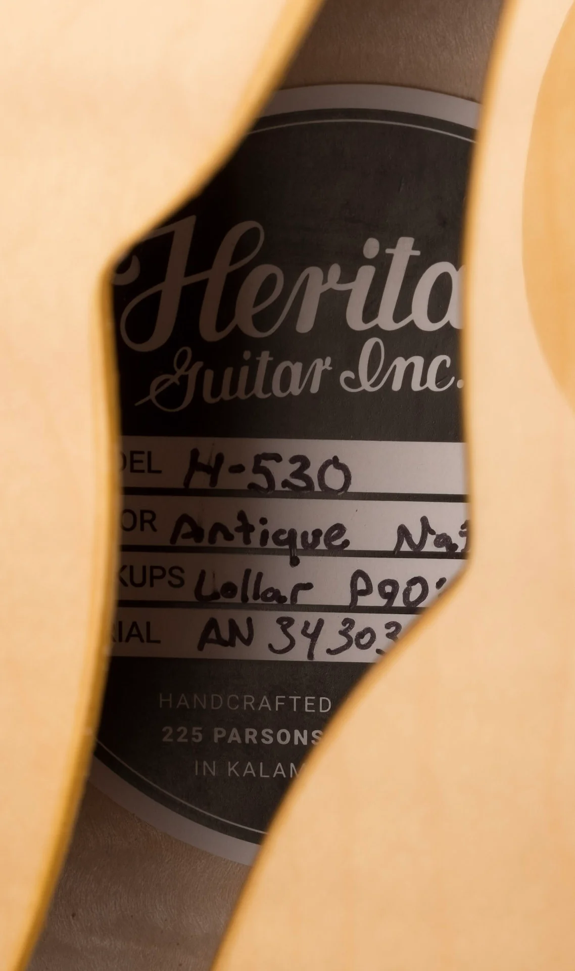 Heritage H-530 Hollow Antique Natural Electric Guitar with Case - Image 11