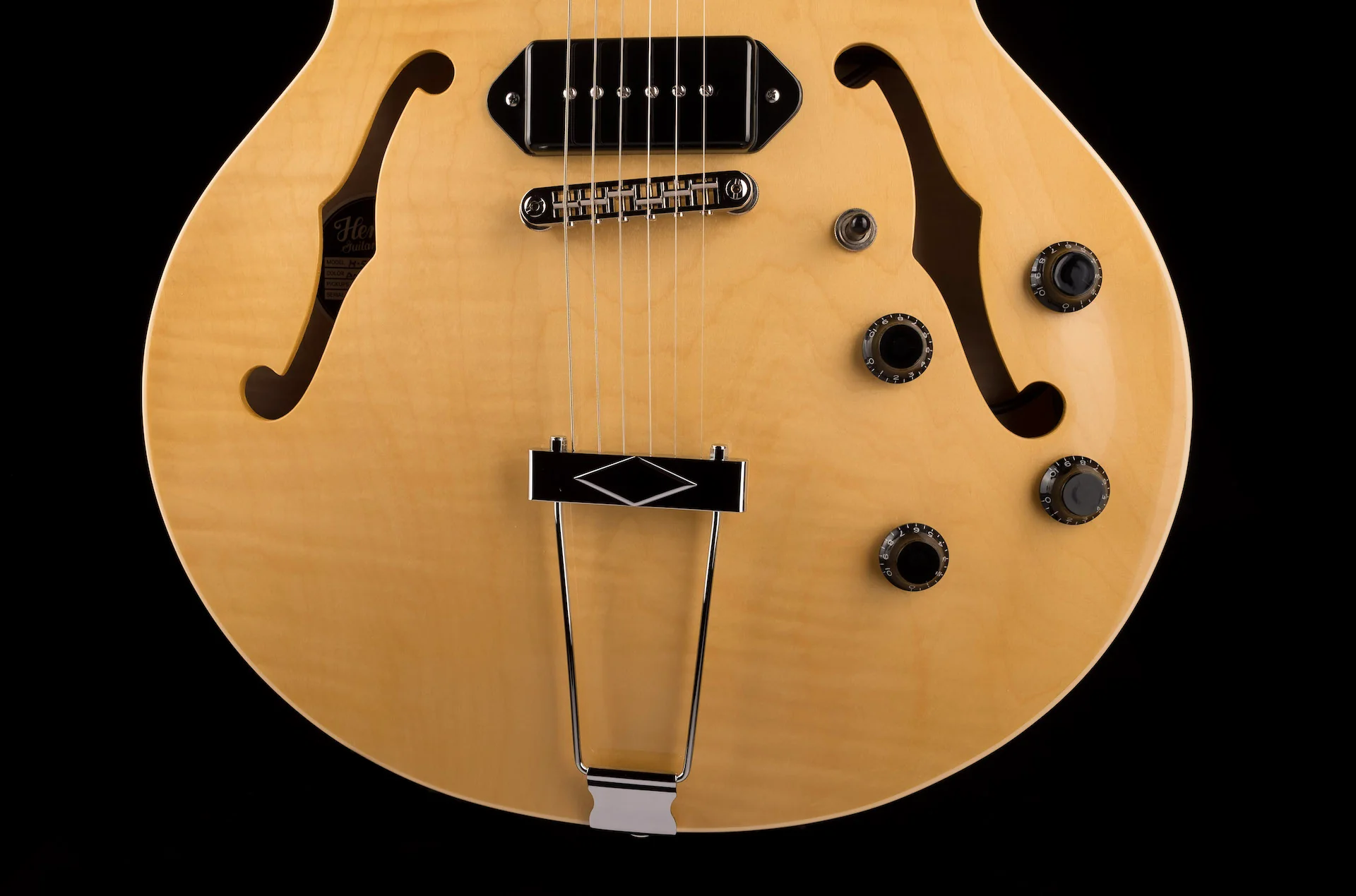Heritage H-530 Hollow Antique Natural Electric Guitar with Case - Image 5