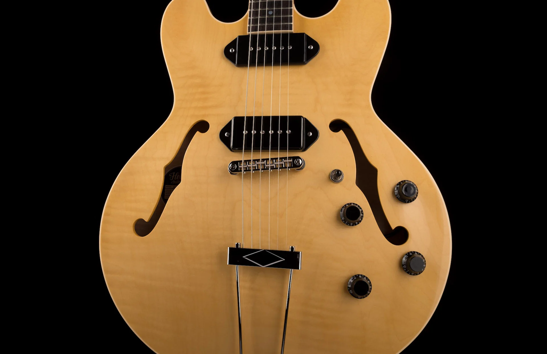 Heritage H-530 Hollow Antique Natural Electric Guitar with Case - Image 6