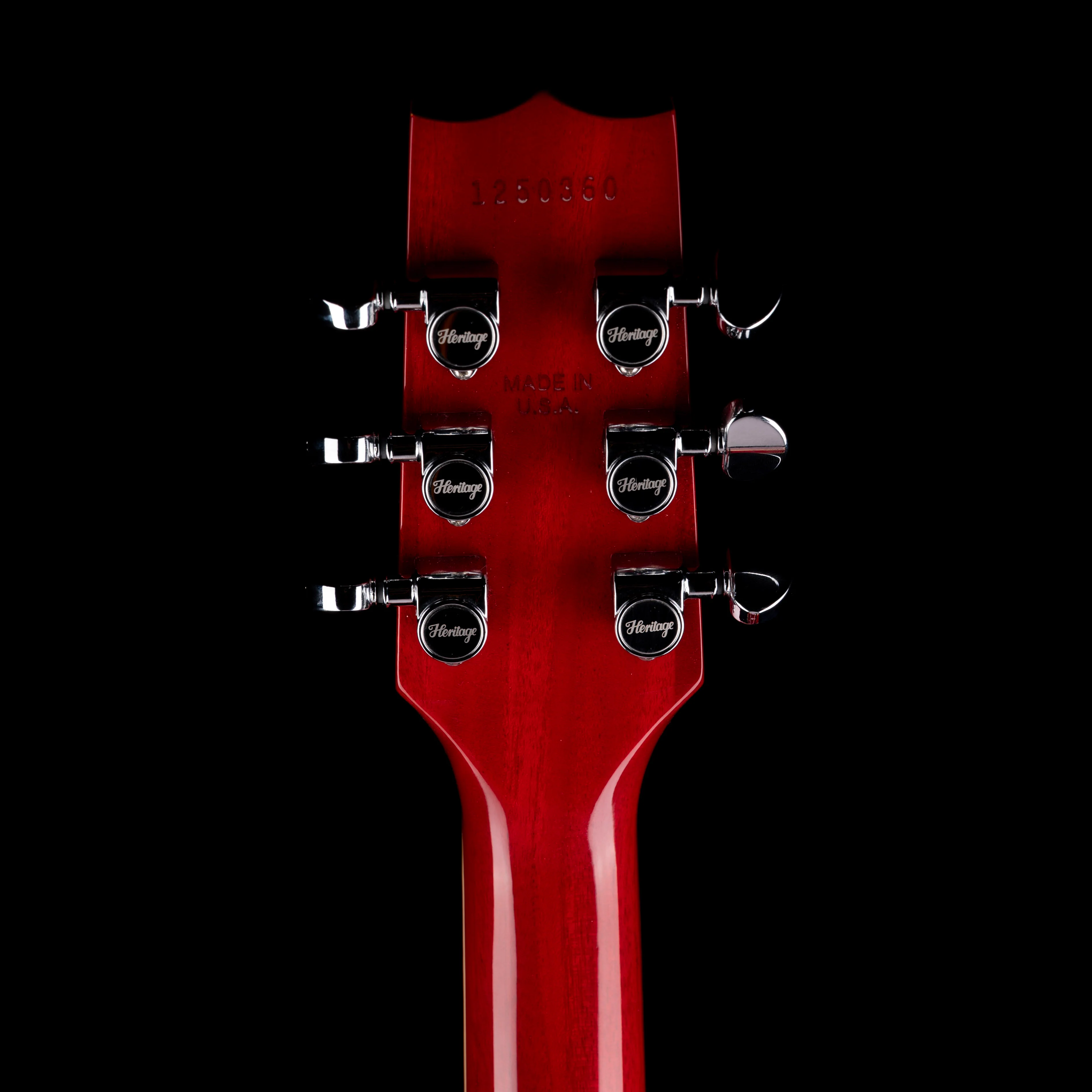 Heritage H-530 Hollow Trans Cherry Electric Guitar with Case - Image 14