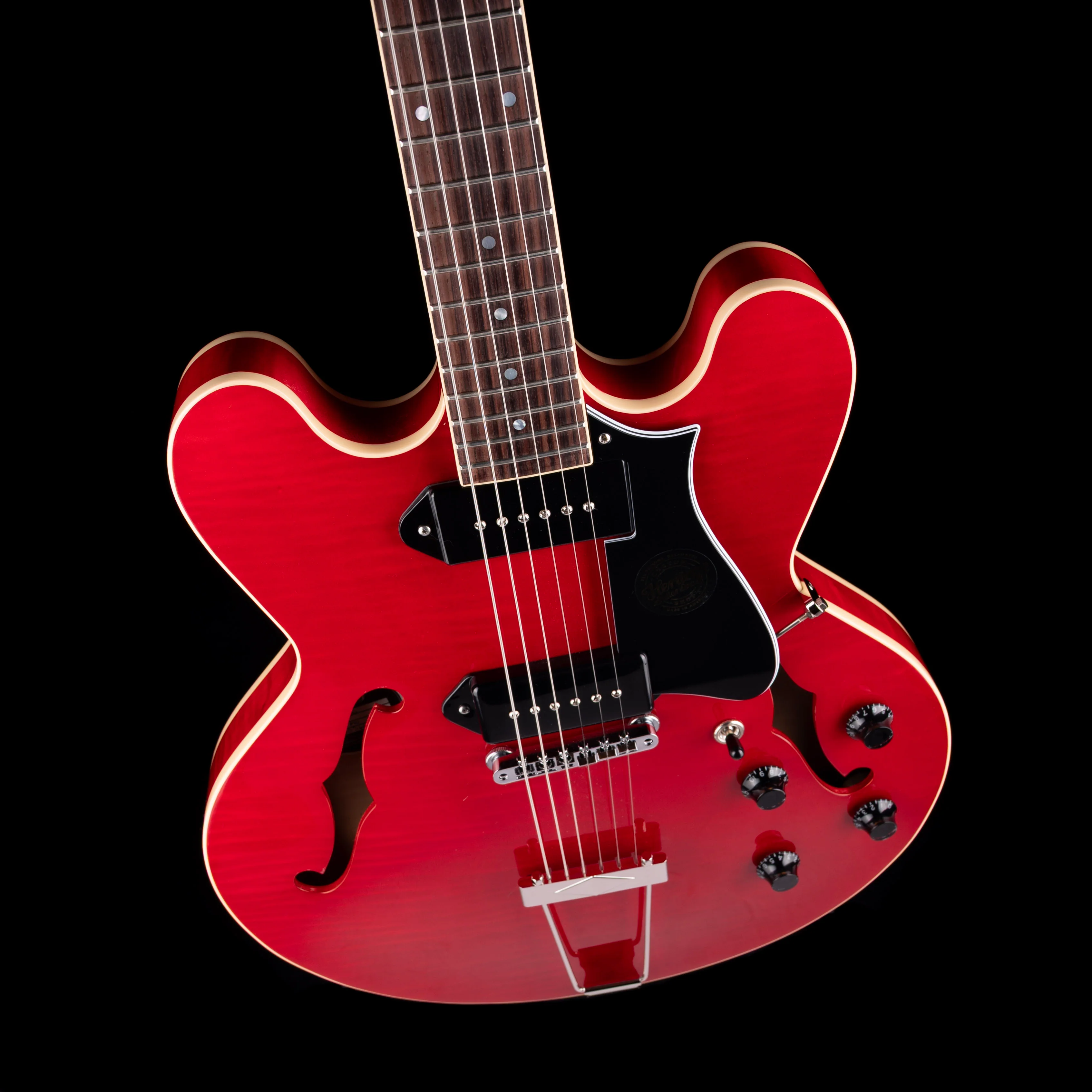 Heritage H-530 Hollow Trans Cherry Electric Guitar with Case - Image 3