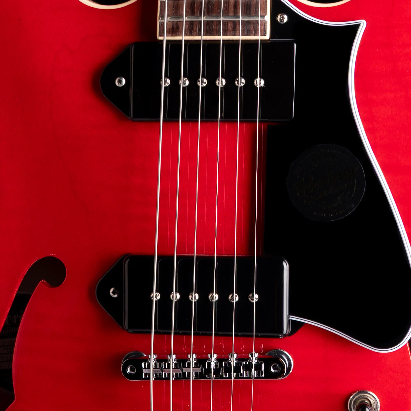 Heritage H-530 Hollow Trans Cherry Electric Guitar with Case - Image 4
