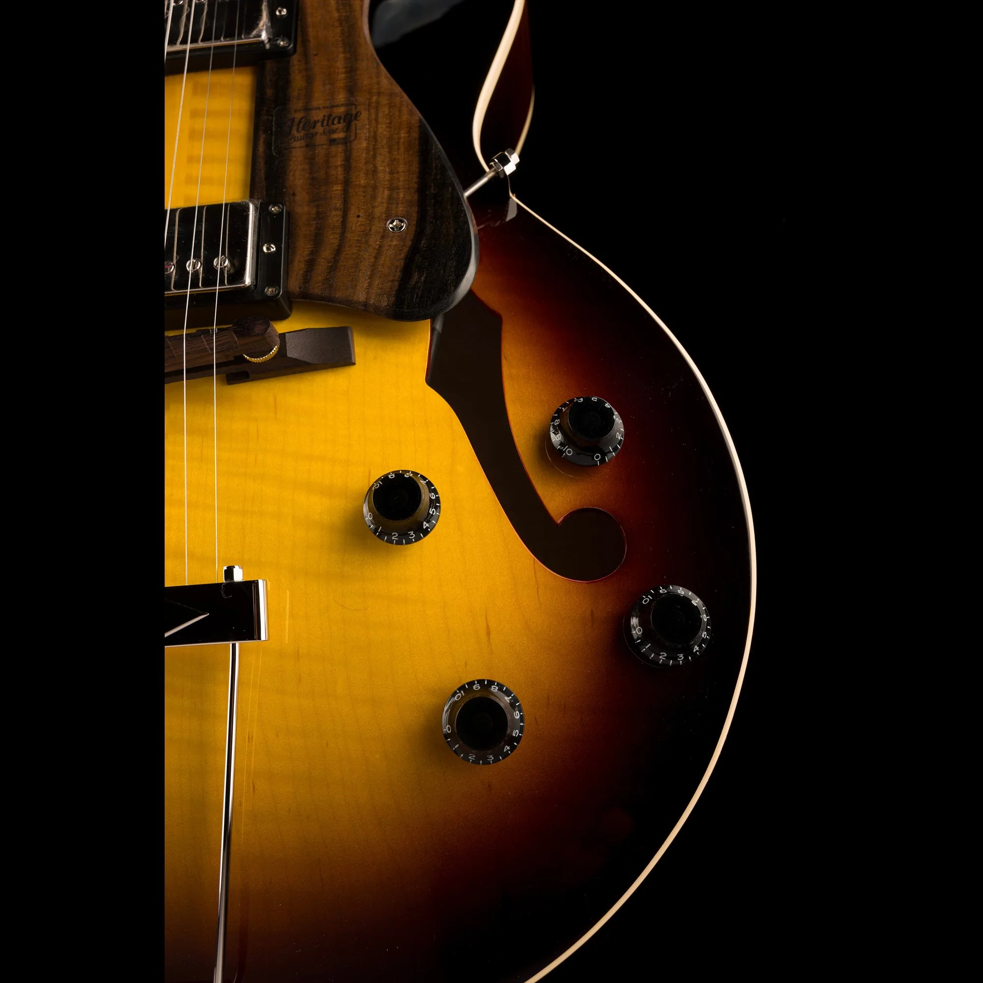 Heritage H-575 Hollow Original Sunburst Electric Guitar with Case - Image 8
