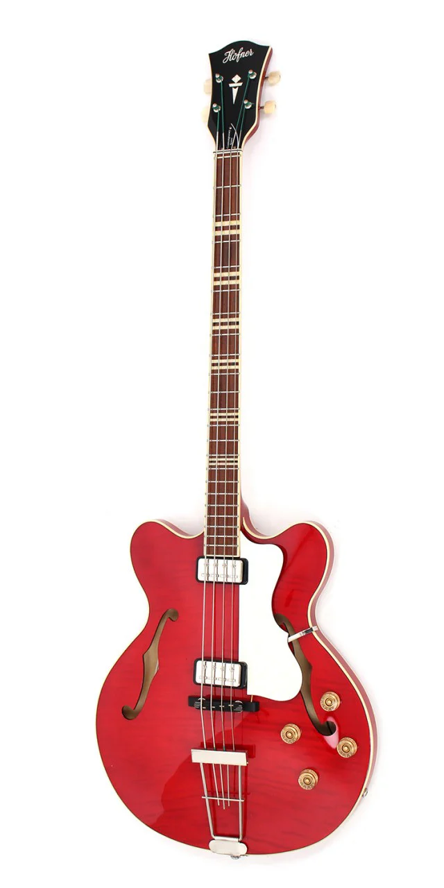 Hofner Contemporary Verythin Reissue Bass Transparent Red HCT-500/7-TR-O - Image 2