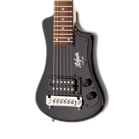 Hofner Shorty Travel Guitar Black With Gig Bag
