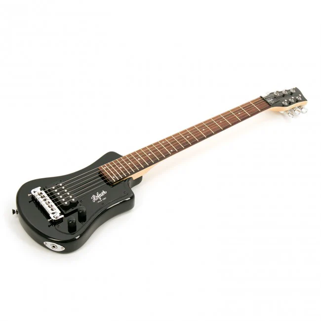 Hofner Shorty Travel Guitar Black With Gig Bag - Image 6