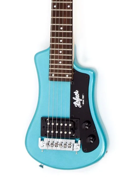 Hofner Shorty Travel Guitar Blue With Gig Bag