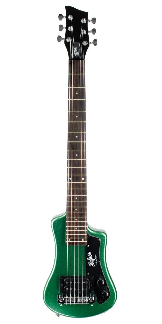 Hofner Shorty Travel Guitar Cadillac Green With Gig Bag - Image 2
