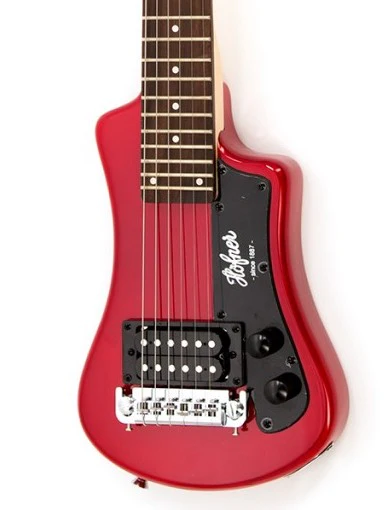 Hofner Shorty Travel Guitar Red With Gig Bag - Image 2