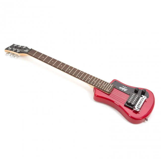 Hofner Shorty Travel Guitar Red With Gig Bag - Image 5