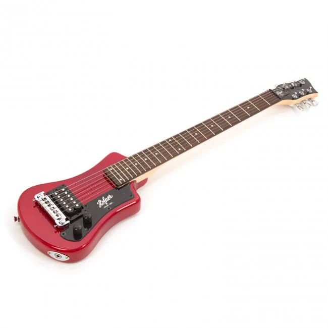 Hofner Shorty Travel Guitar Red With Gig Bag - Image 6