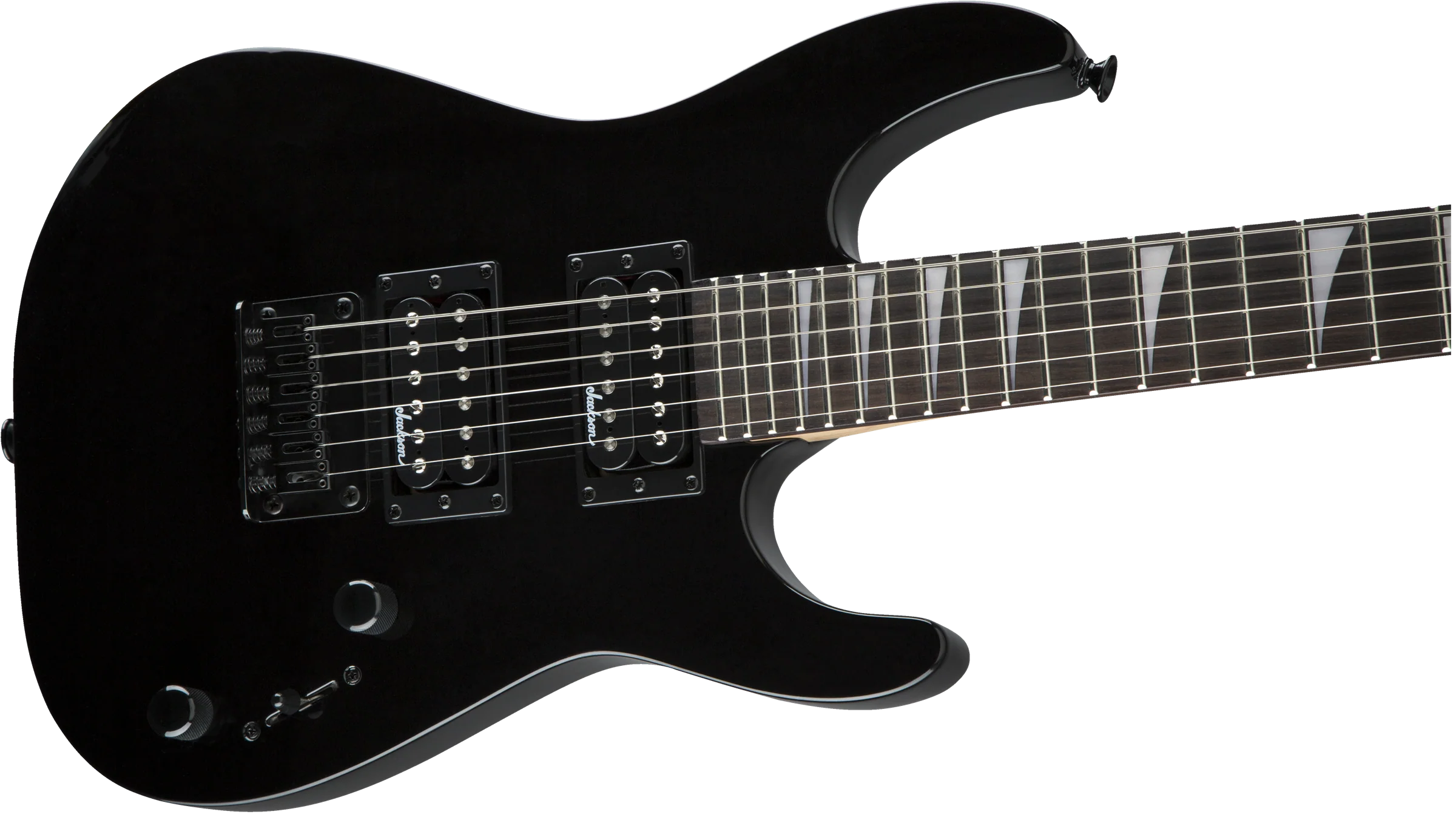 Jackson JS Series Dinky Minion JS1X Amaranth Fingerboard Gloss Black Mini Guitar - Image 3